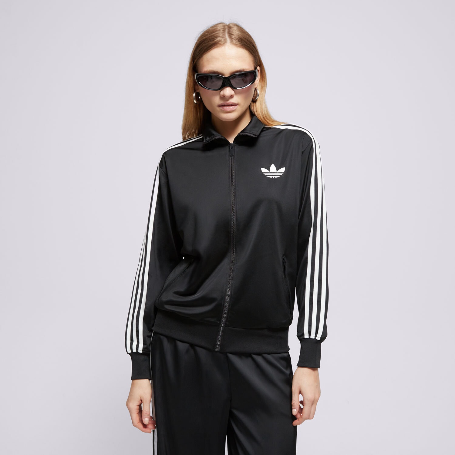 Damen ADIDAS SWEATSHIRT MIT REIßVERSCHLUSS FIREBIRD TT JC8251 Schwarz