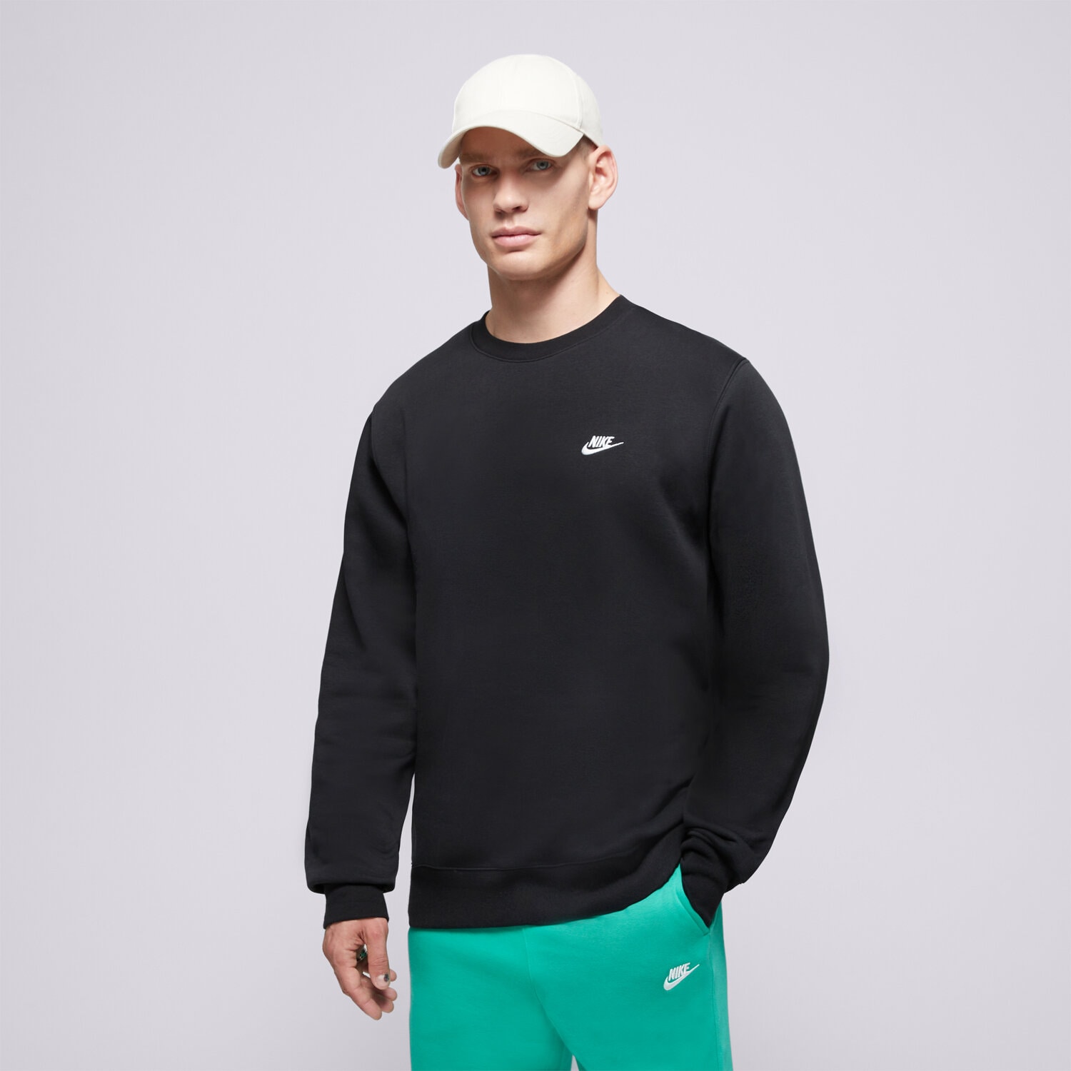 Herren NIKE SWEATSHIRT M NK CLUB BB CREW FN3886-010 Schwarz