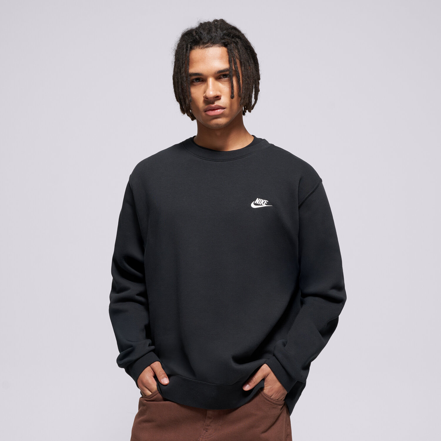 Herren NIKE SWEATSHIRT M NK CLUB BB CREW FN3886-010 Schwarz