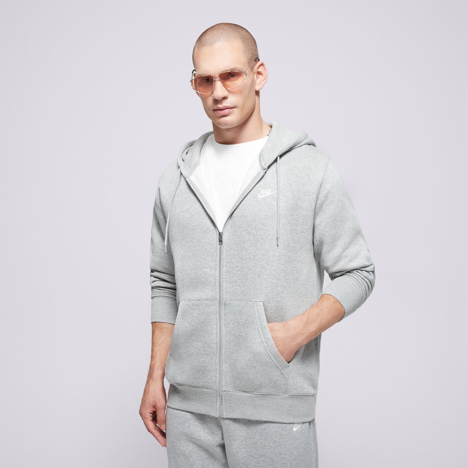 Herren NIKE SWEATSHIRT MIT REIßVERSCHLUSS   M NK CLUB BB FZ HOODIE FN3861-063 Grau