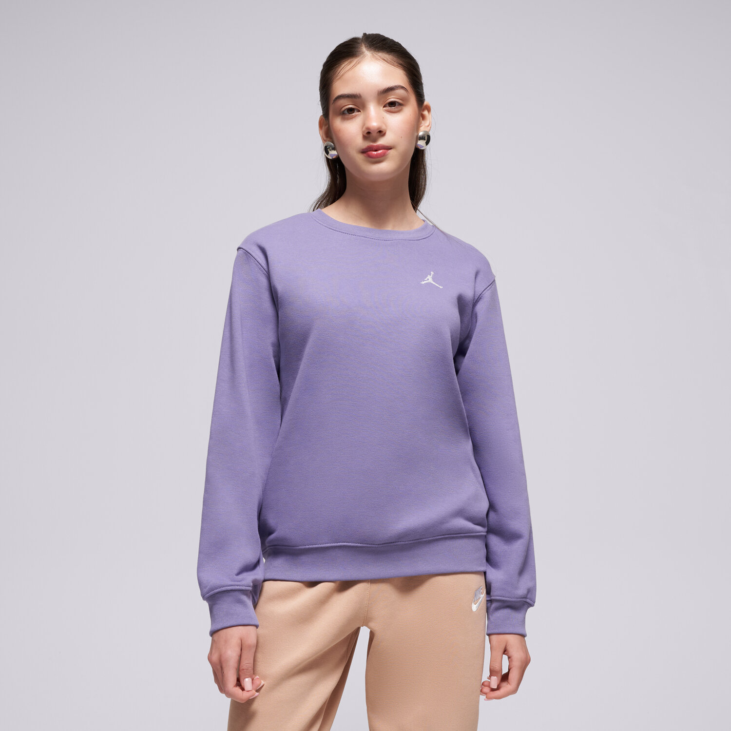 Kinder JORDAN SWEATSHIRT JDN MJ BRKLN FT CREW GIRL 45F122-PAP Violet