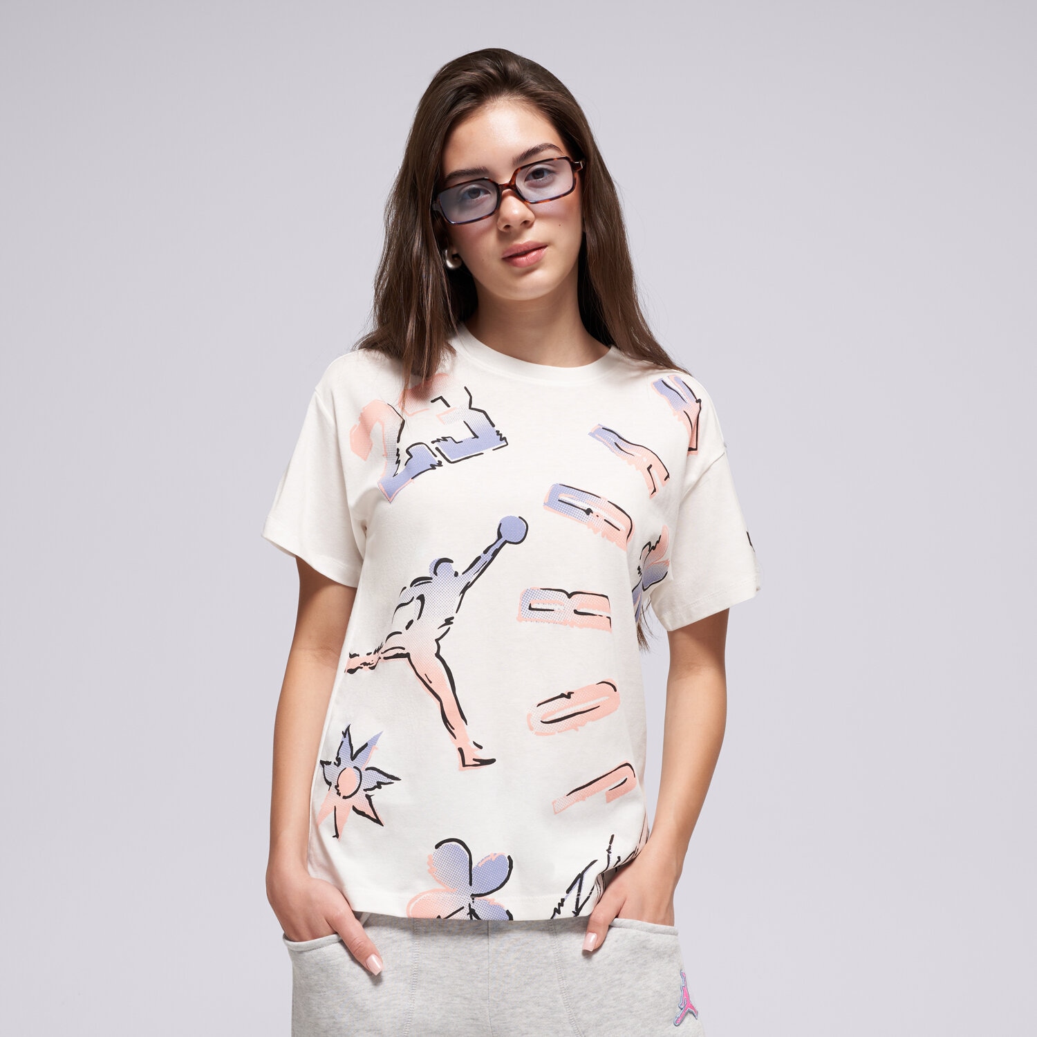 Kinder T-Shirt JORDAN T-SHIRT JDG 23 THROWBACK SS TEE GIRL 45F263-782 creme