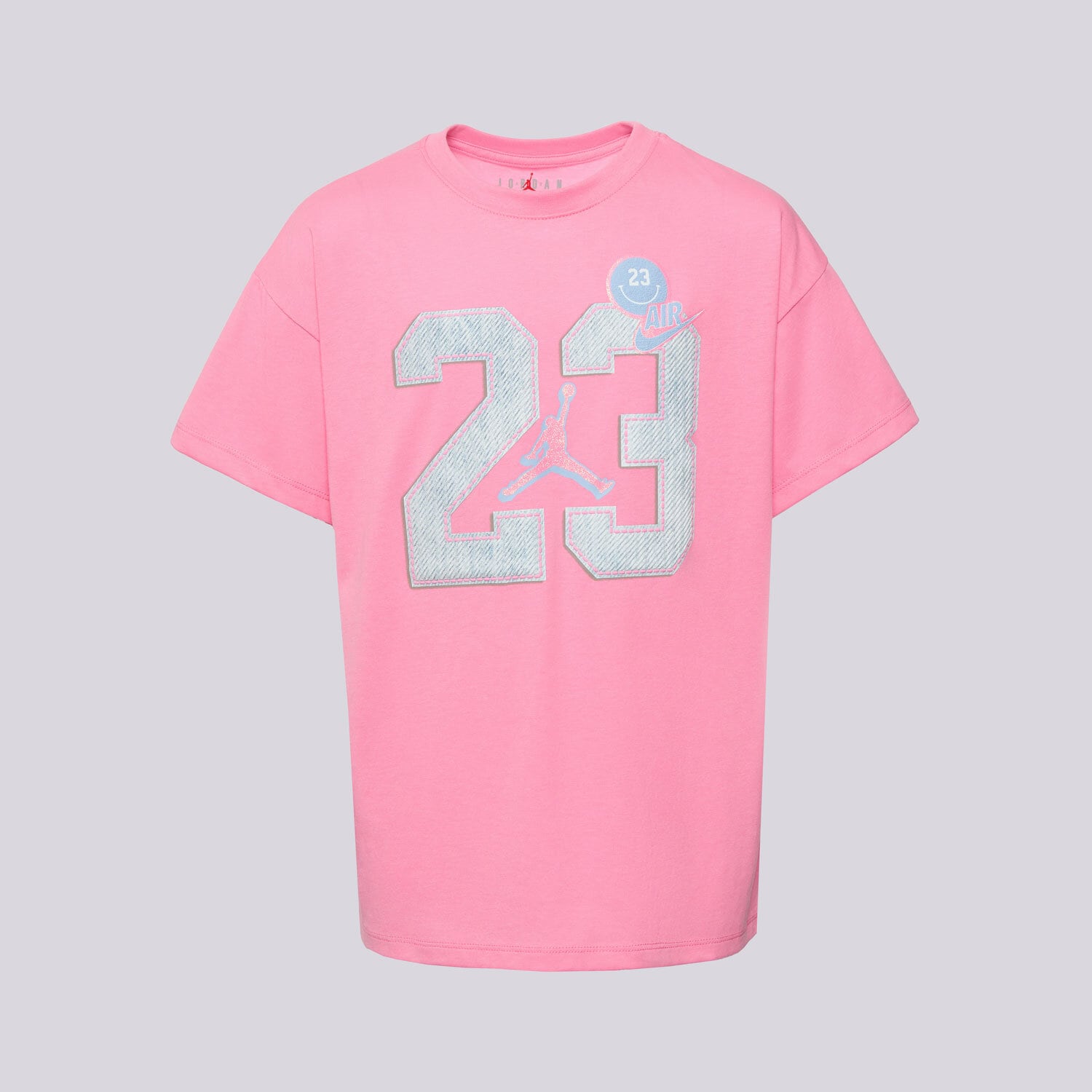 Kinder T-Shirt JORDAN T-SHIRT JDG BLUE JEANS & BLING SS TEE GIRL 45F216-AFD Rosa