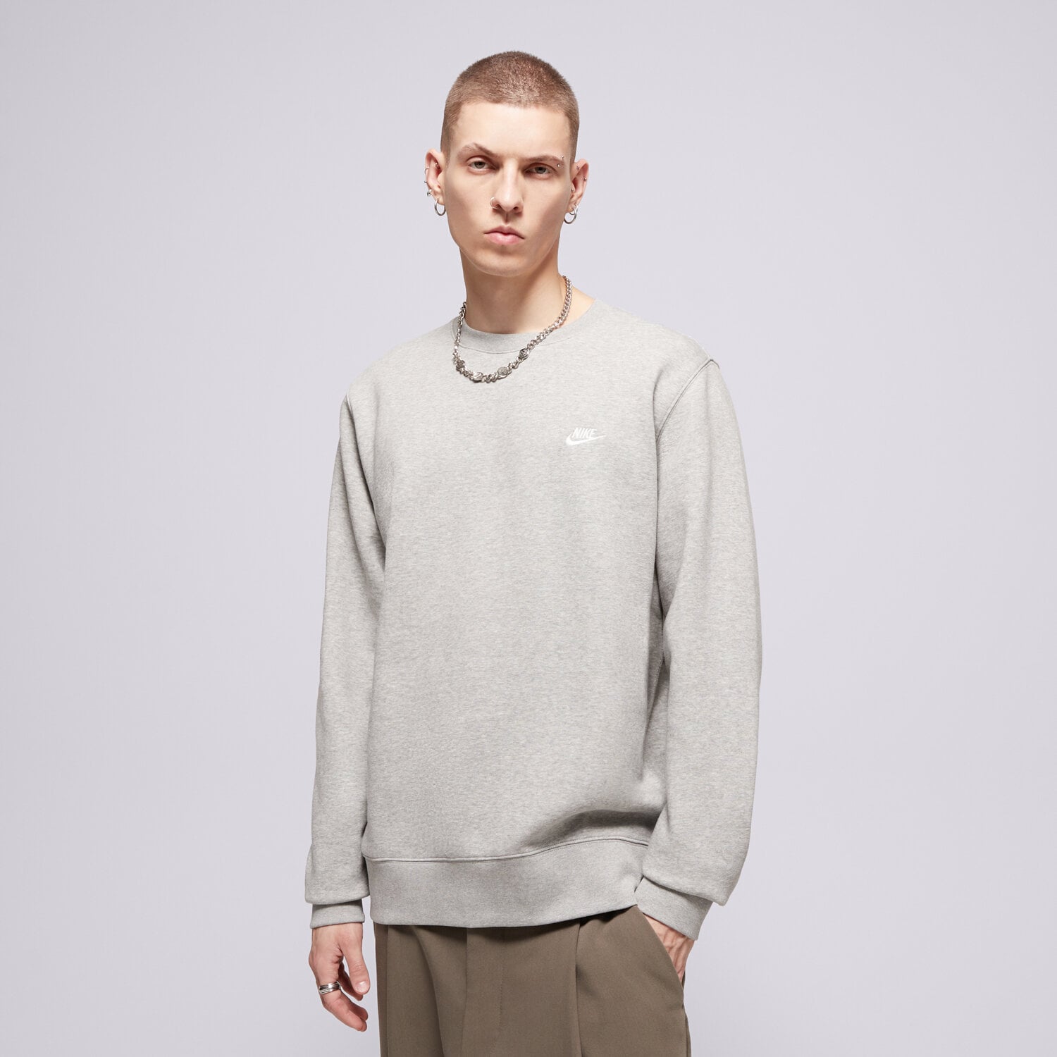 Herren NIKE SWEATSHIRT M NK CLUB BB CREW FN3886-063 Grau