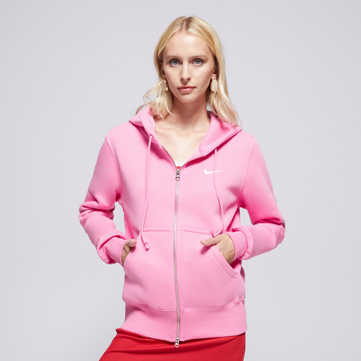 Damen NIKE SWEATSHIRT MIT REIßVERSCHLUSS Z KAPTUREM W NSW PHNX FLC HJ0995-675 Rosa