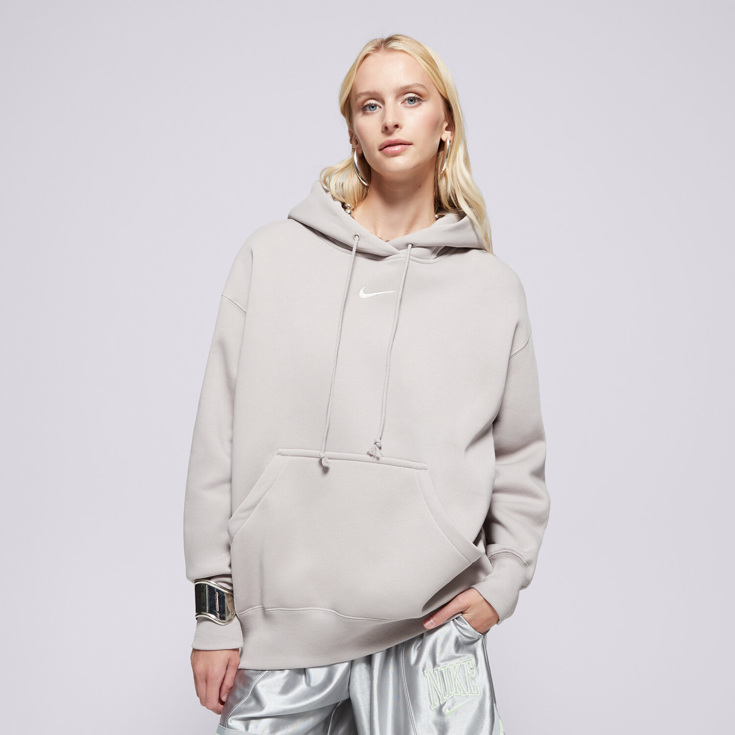 Damen NIKE HOODIE W NSW PHNX FLC OS PO HOODIE DQ5860-009 Grau