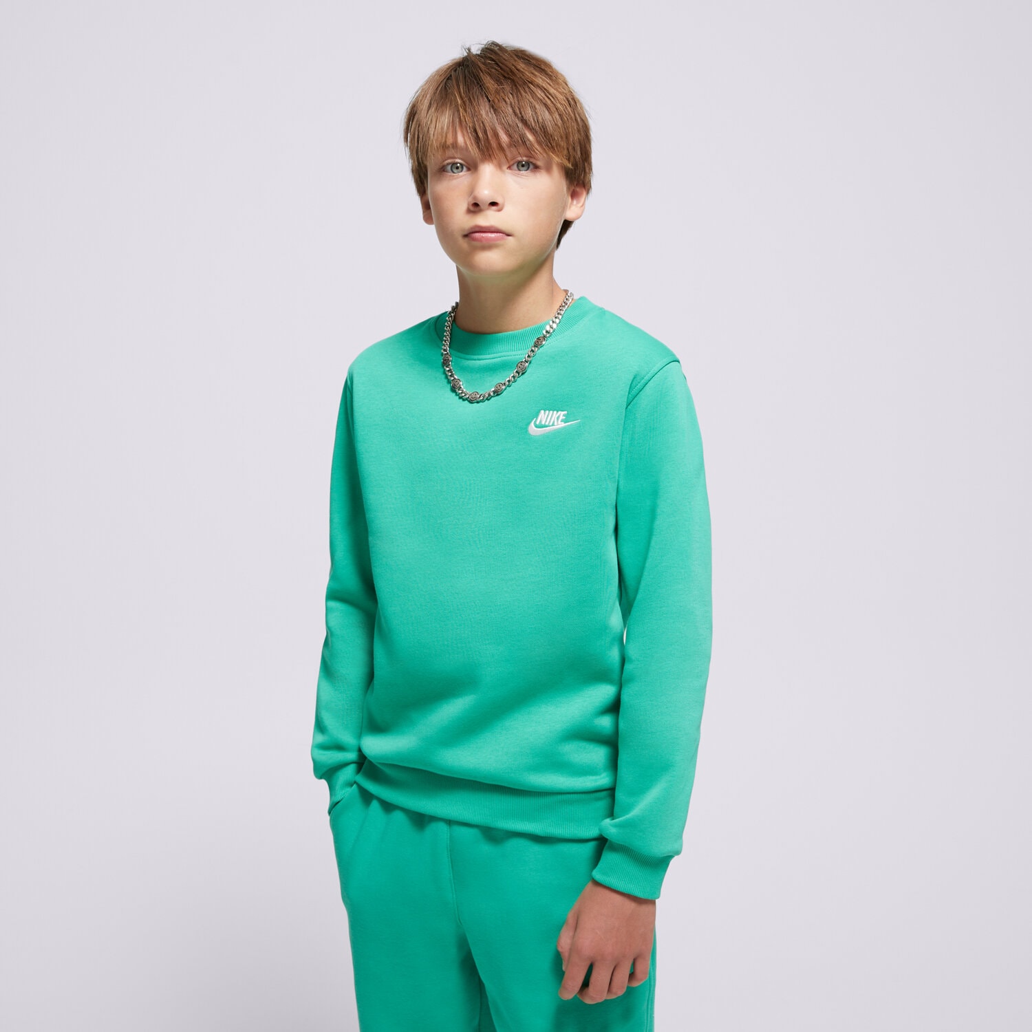 Kinder NIKE SWEATSHIRT K NSW CLUB FLC CREW LS LBR BOY FD3006-324 Grün