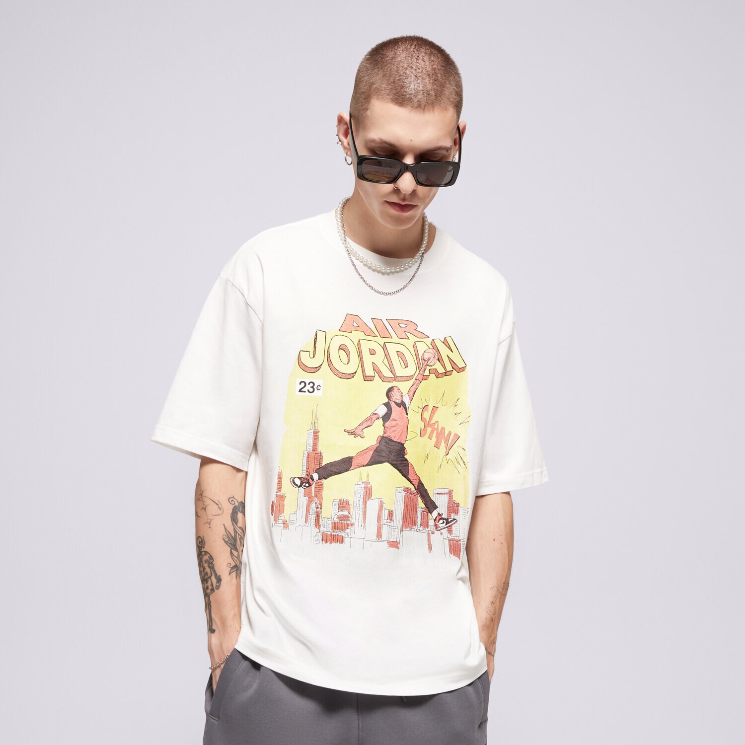 Herren T-Shirt JORDAN T-SHIRT M J NC COMIC SS CREW IF0784-100 Weiß