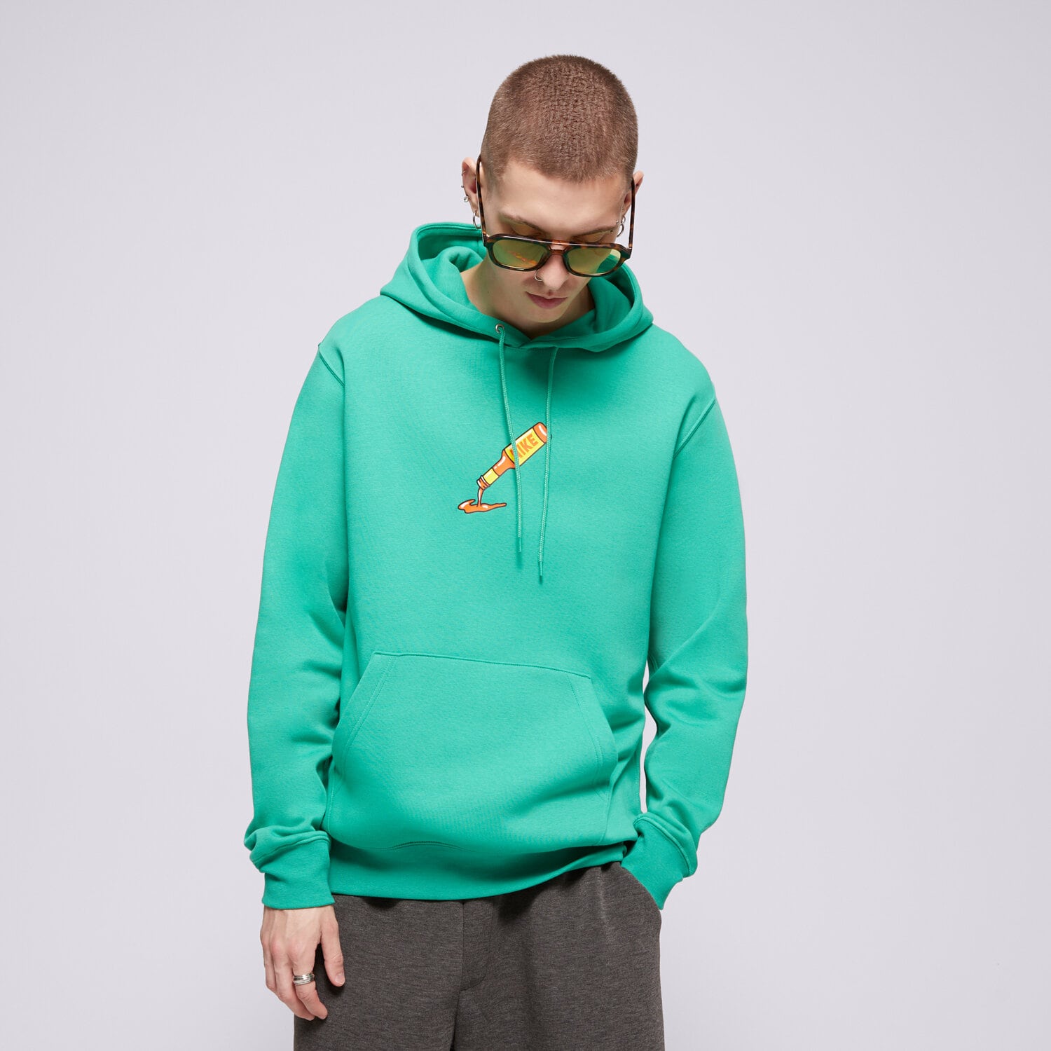 Herren NIKE HOODIE U NSW HDY CLUB PO BB OC 2 IB4144-324 Grün