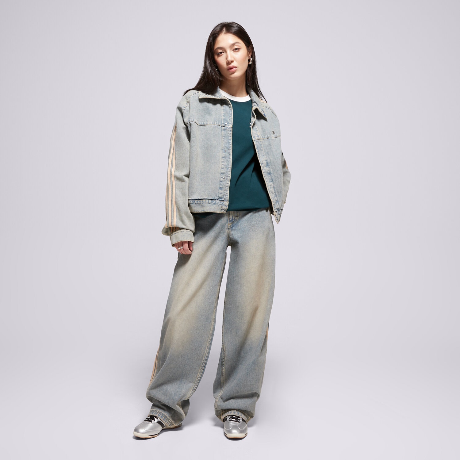 Damen Übergangsjacke ADIDAS JACKE P ESS DENIM JKT JY2872 Blau