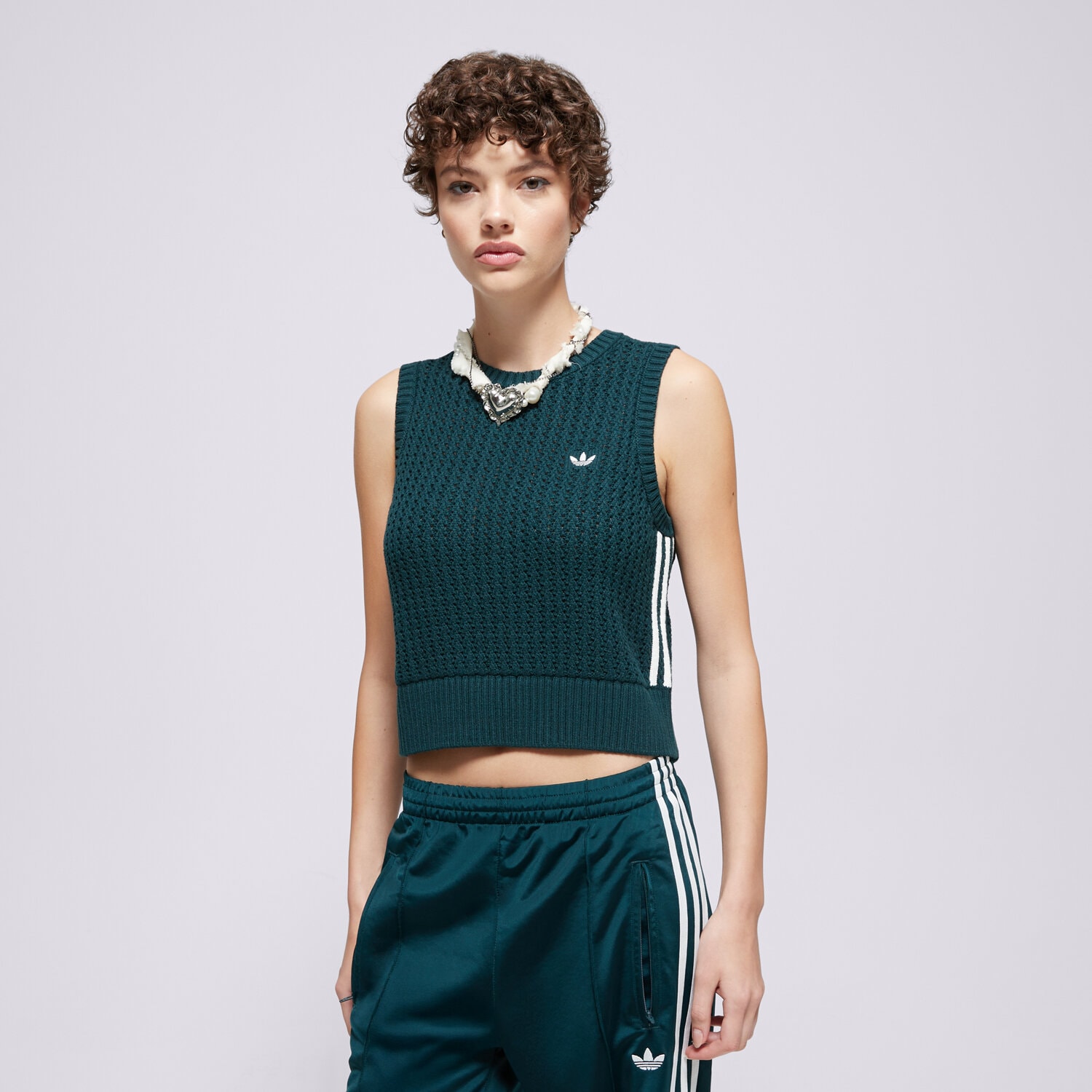 Damen Weste ADIDAS WESTE KNITTED VEST JW4993 Grün