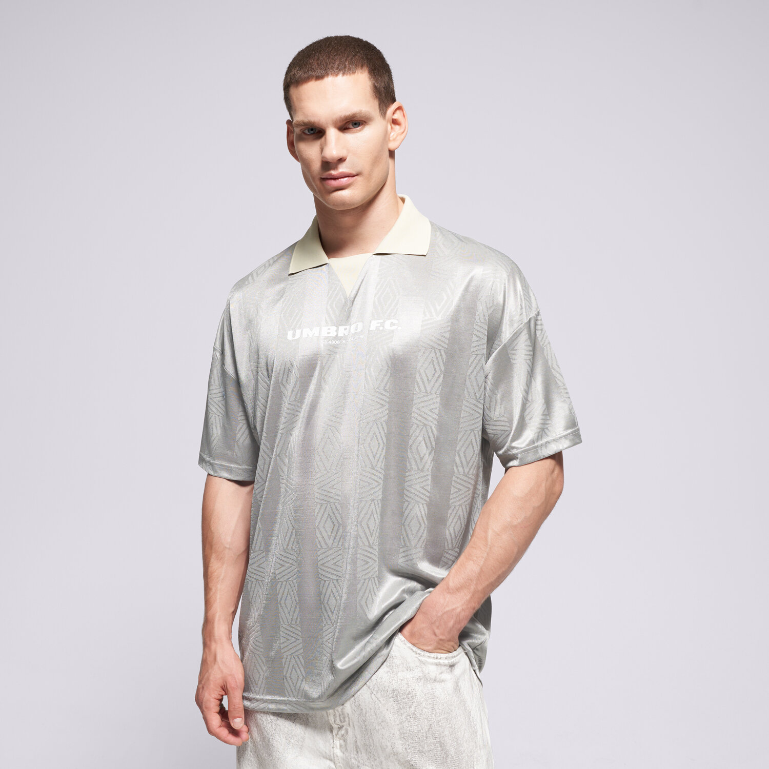 Herren T-Shirt UMBRO T-SHIRT FOOTBALL SHIRT 66633U-MSS Grau