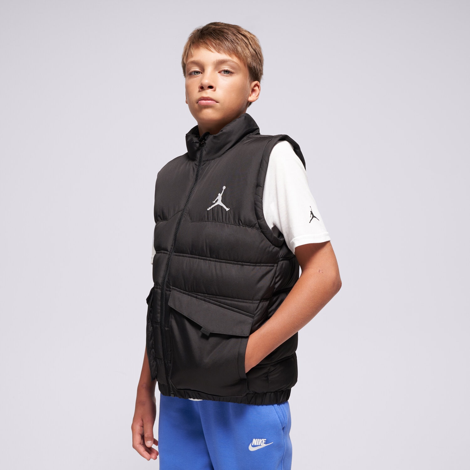 JORDAN WESTE JDB PUFFER FILLED VEST BOY 95D532-023 Schwarz