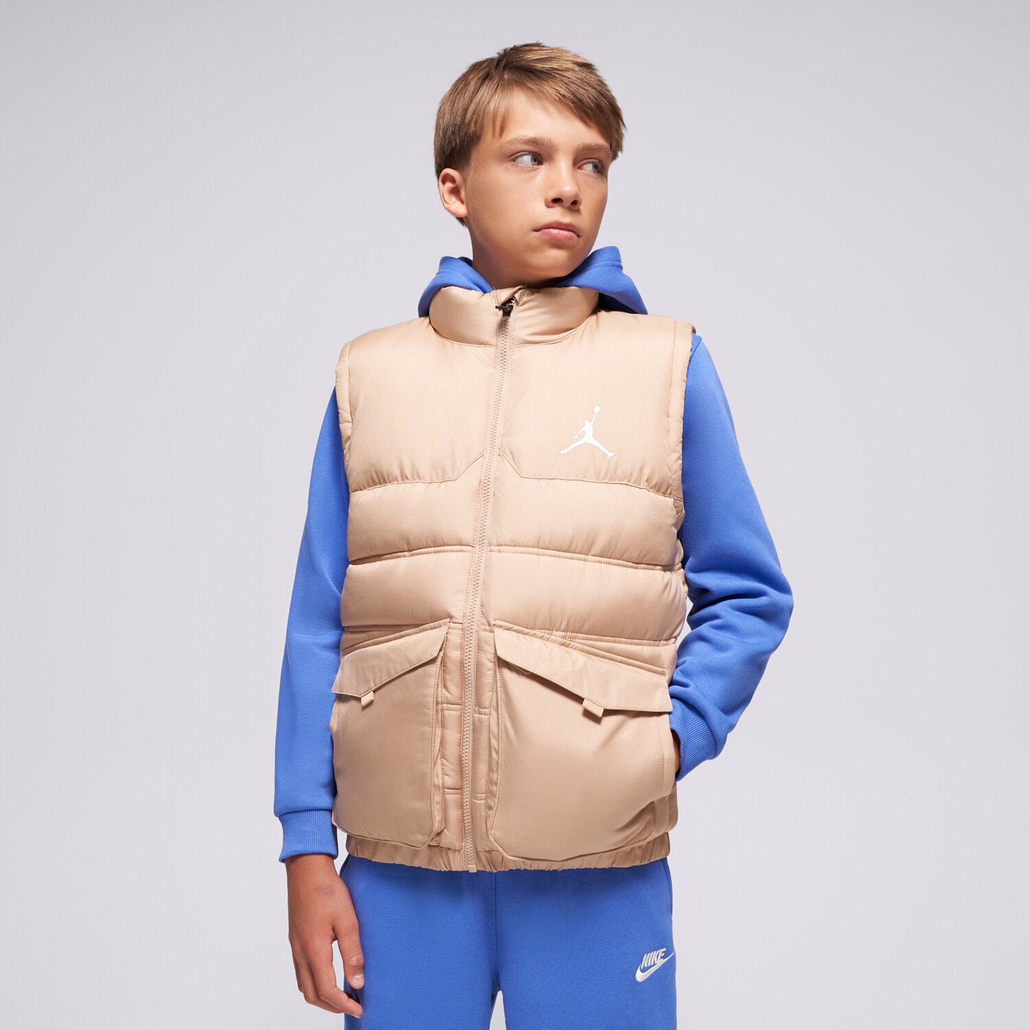 JORDAN WESTE JDB PUFFER FILLED VEST GIRL 95D532-J7P Beige