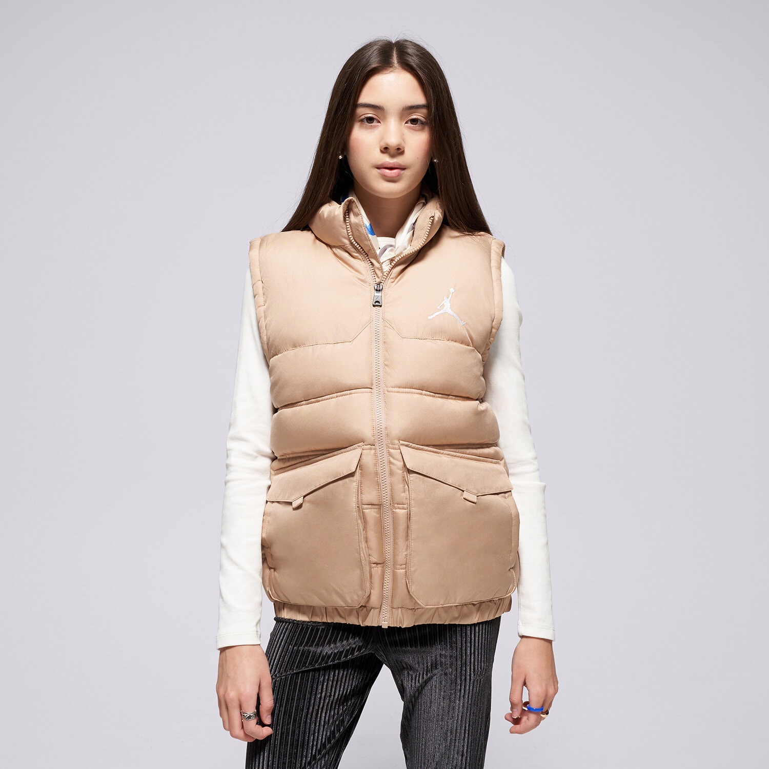 JORDAN WESTE JDB PUFFER FILLED VEST GIRL 95D532-J7P Beige