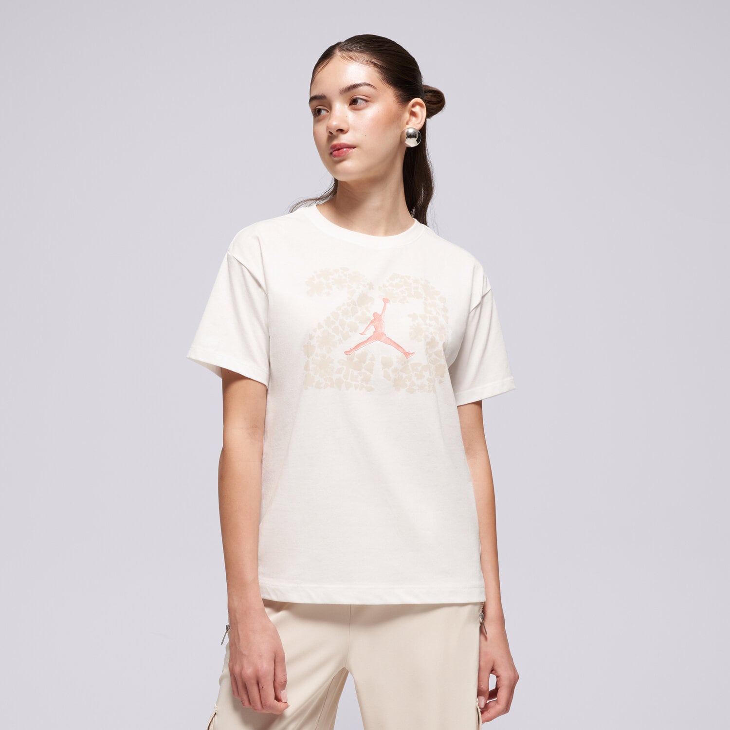 Kinder T-Shirt JORDAN T-SHIRT JDG 23 FLORAL SS TEE GIRL 45F261-782 creme