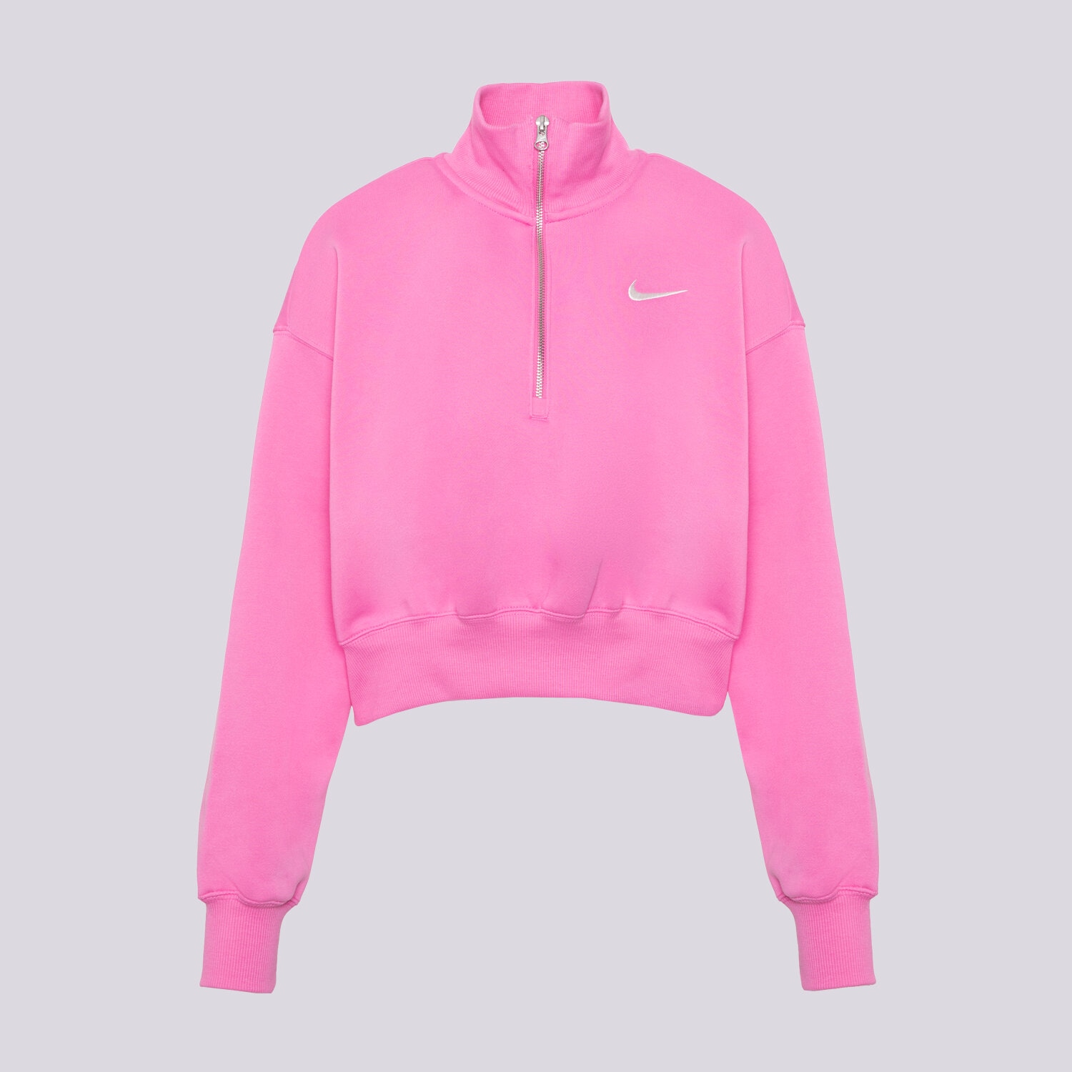 Damen NIKE SWEATSHIRT MIT REIßVERSCHLUSS   W NSW PHNX FLC QZ CROP DQ5767-675 Rosa