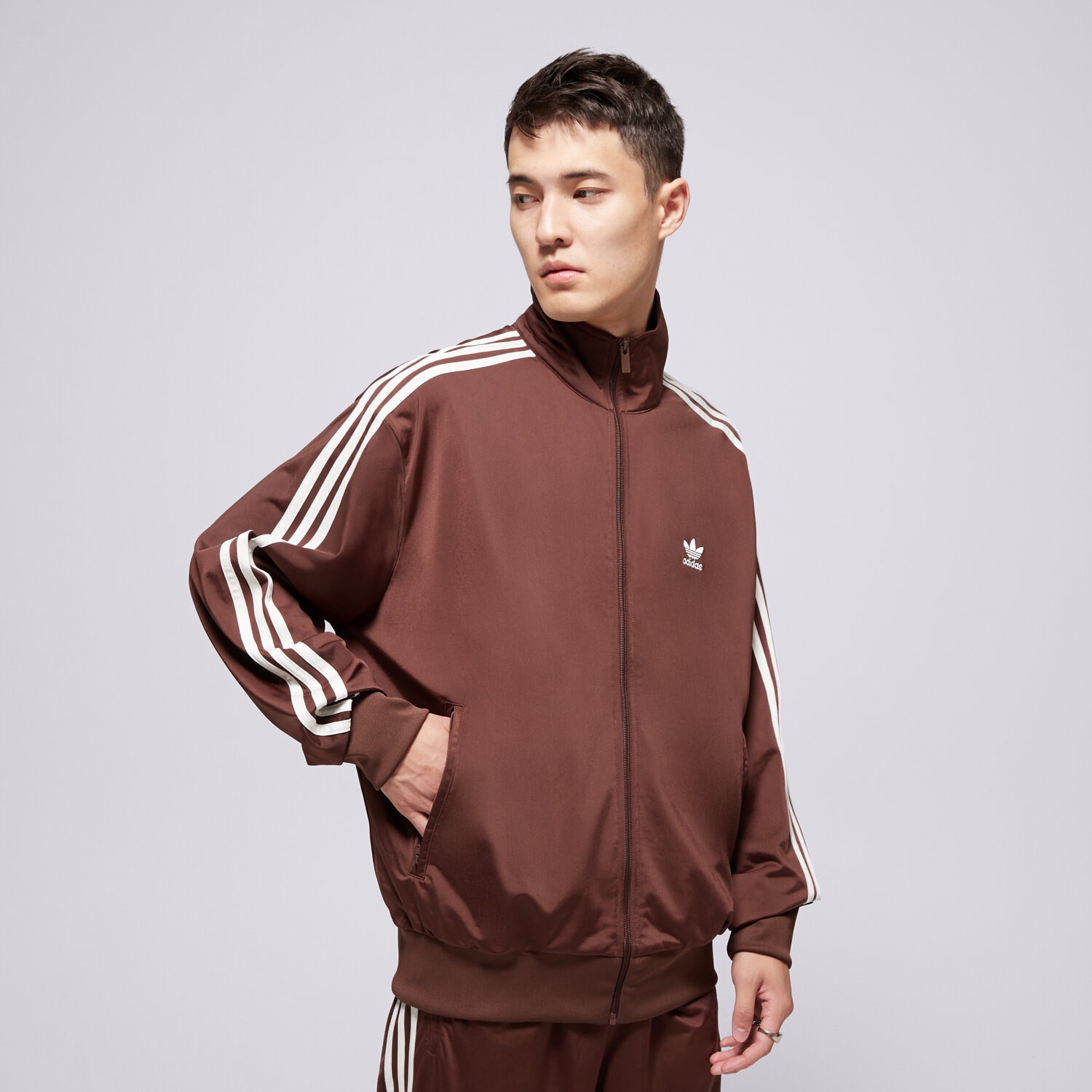 Herren ADIDAS SWEATSHIRT MIT REIßVERSCHLUSS FIREBIRD TT KA0459 Braun