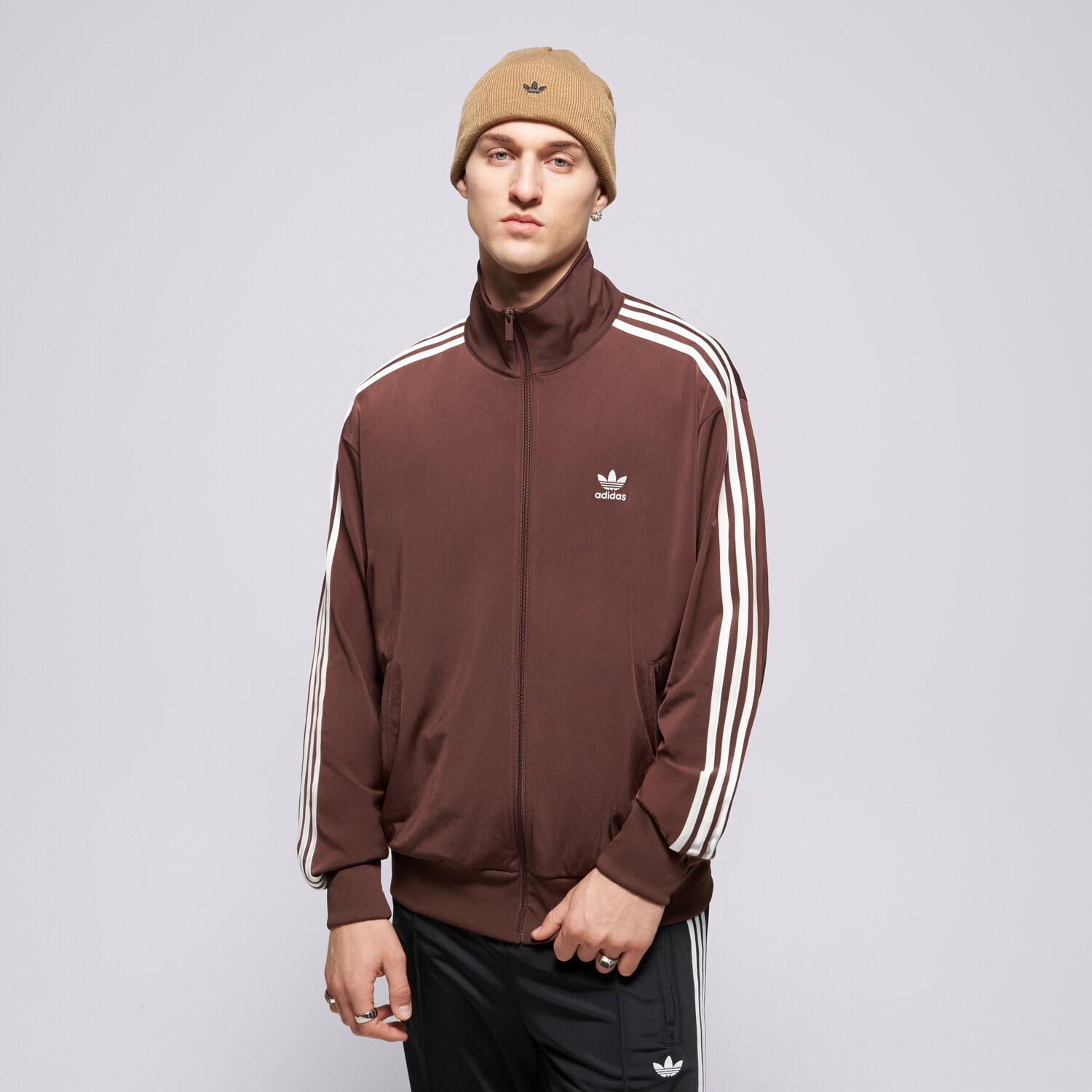 Herren ADIDAS SWEATSHIRT MIT REIßVERSCHLUSS FIREBIRD TT KA0459 Braun
