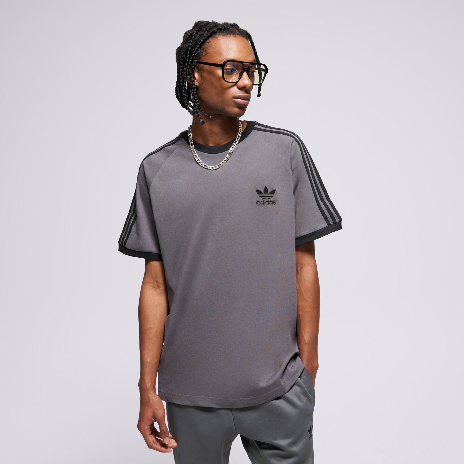 Herren T-Shirt ADIDAS T-SHIRT 3-STRIPES TEE JY1373 Grau