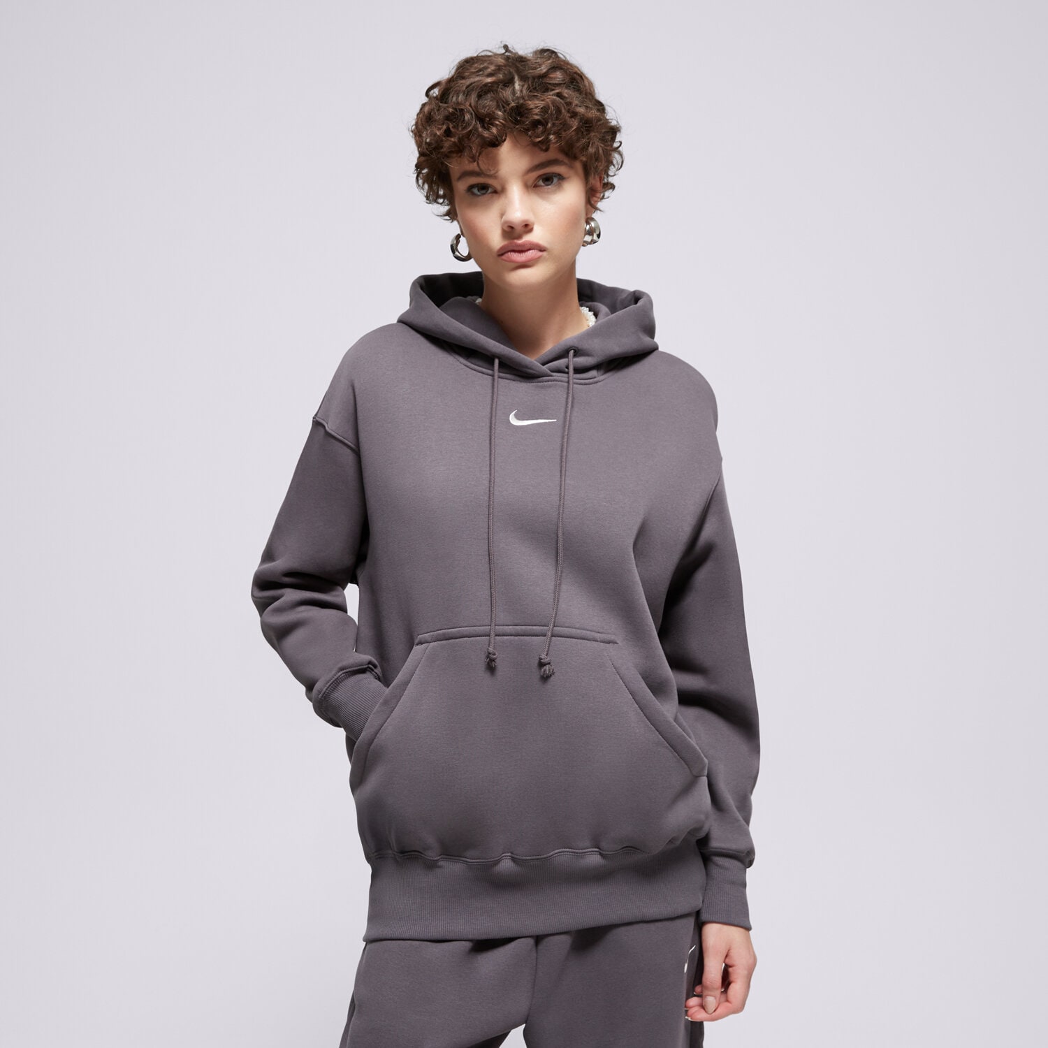 Damen NIKE HOODIE W NSW PHNX FLC OS PO HOODIE DQ5860-036 Grau