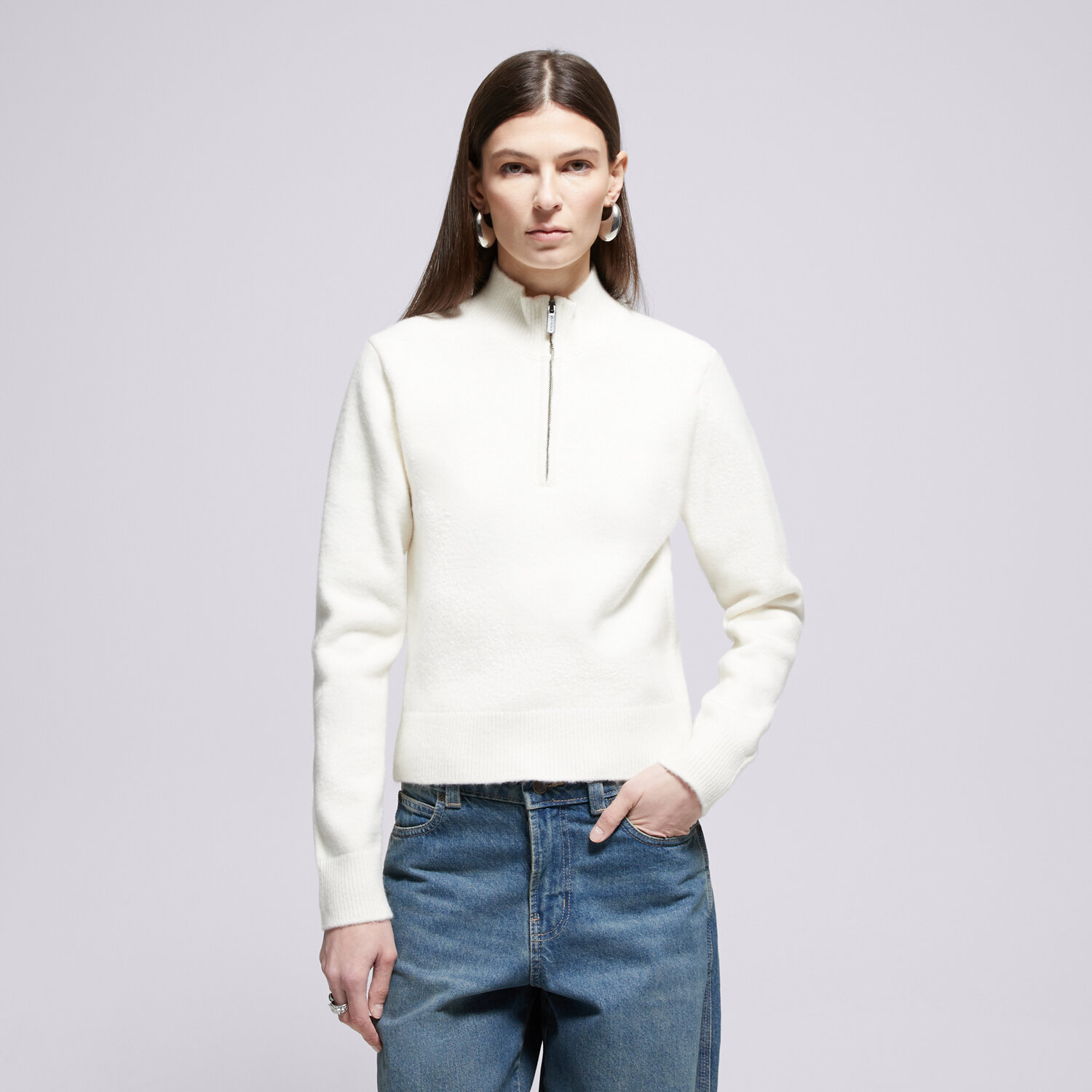 Damen T-Shirt DICKIES PULLOVER RUSTON QZ SWEATER W DK0A87P1C481 Beige