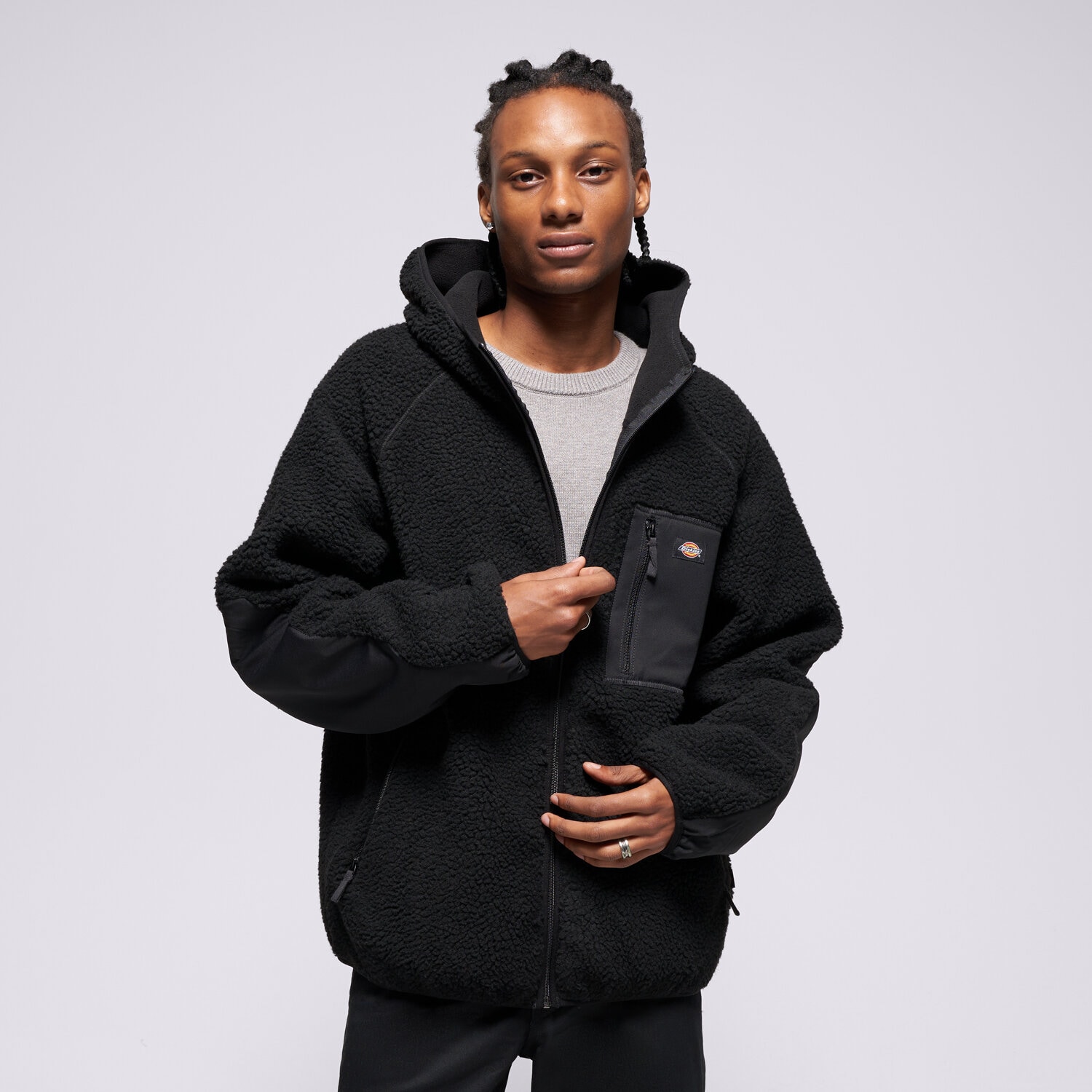 Herren Winterjacke DICKIES JACKE CENTRAL HIGH PILE HOODED DK0A87NVBLK1 Schwarz