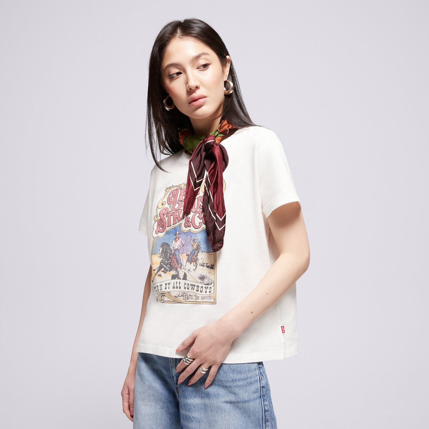 Damen T-Shirt LEVI'S T-SHIRT GRAPHIC BOXY TSHIRT WHITES A8804-0049 Weiß