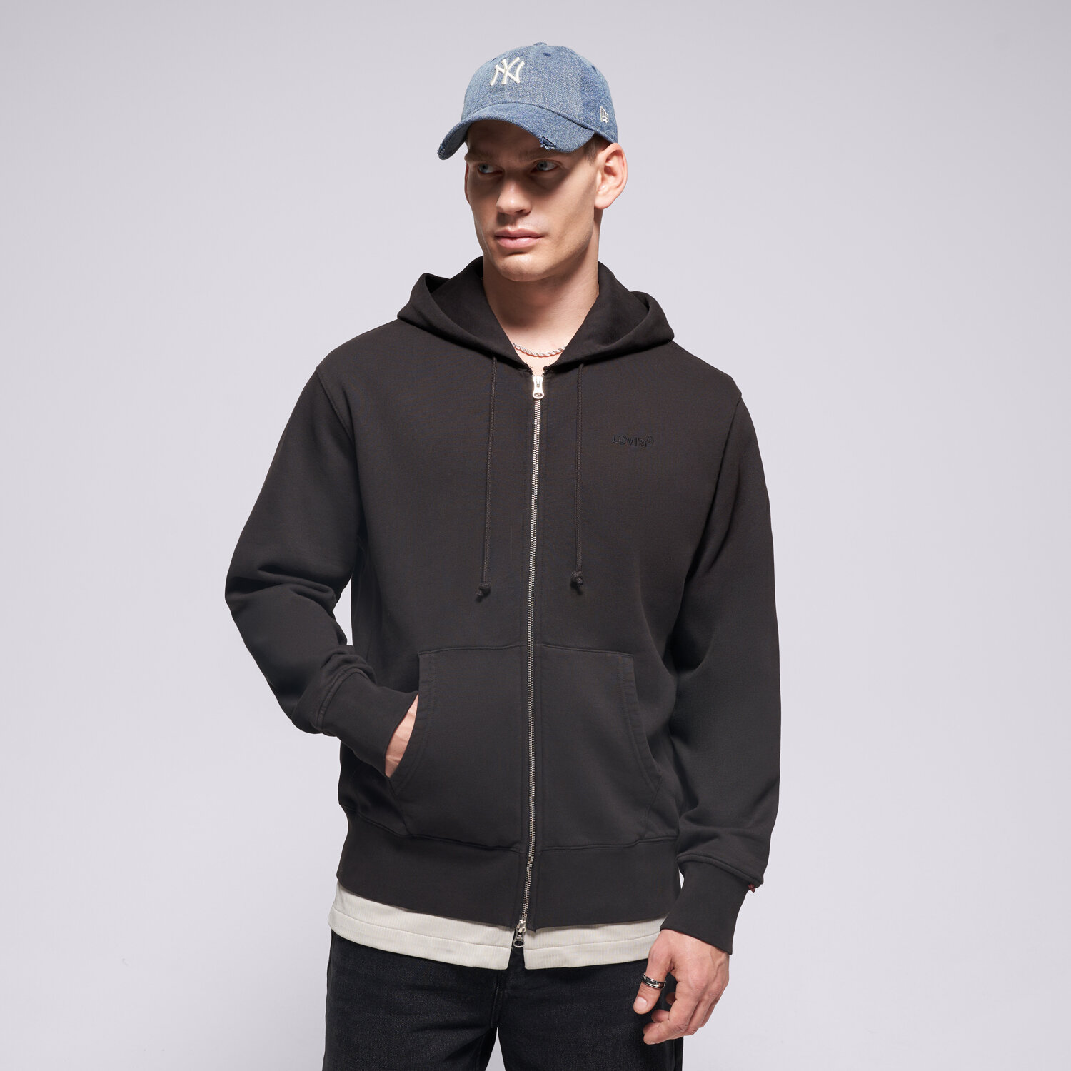 Herren LEVI'S SWEATSHIRT MIT REIßVERSCHLUSS   AUTHENTIC FULL ZIP BL A9265-0000 Schwarz