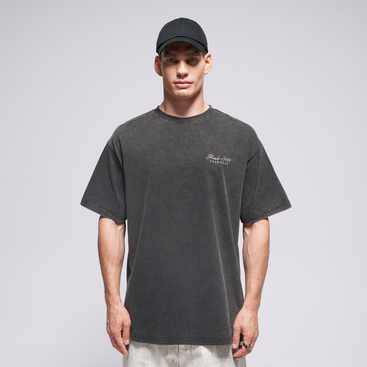 Herren T-Shirt PROSTO T-SHIRT ATHLETIC WASHED BLACK KL252MTEE1121 Grau