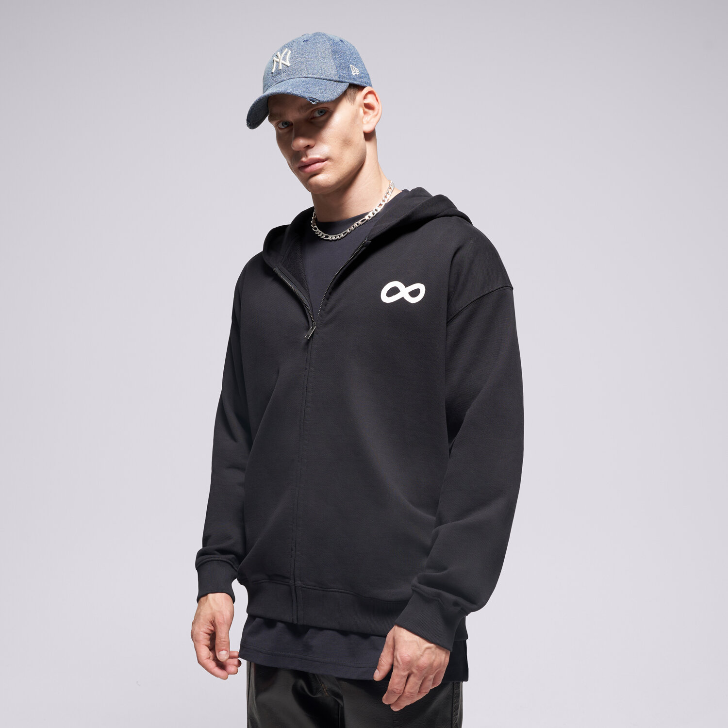 Herren PROSTO SWEATSHIRT MIT REIßVERSCHLUSS   ZIP HOODIE INFINITY B KL252MSWE2141 Schwarz