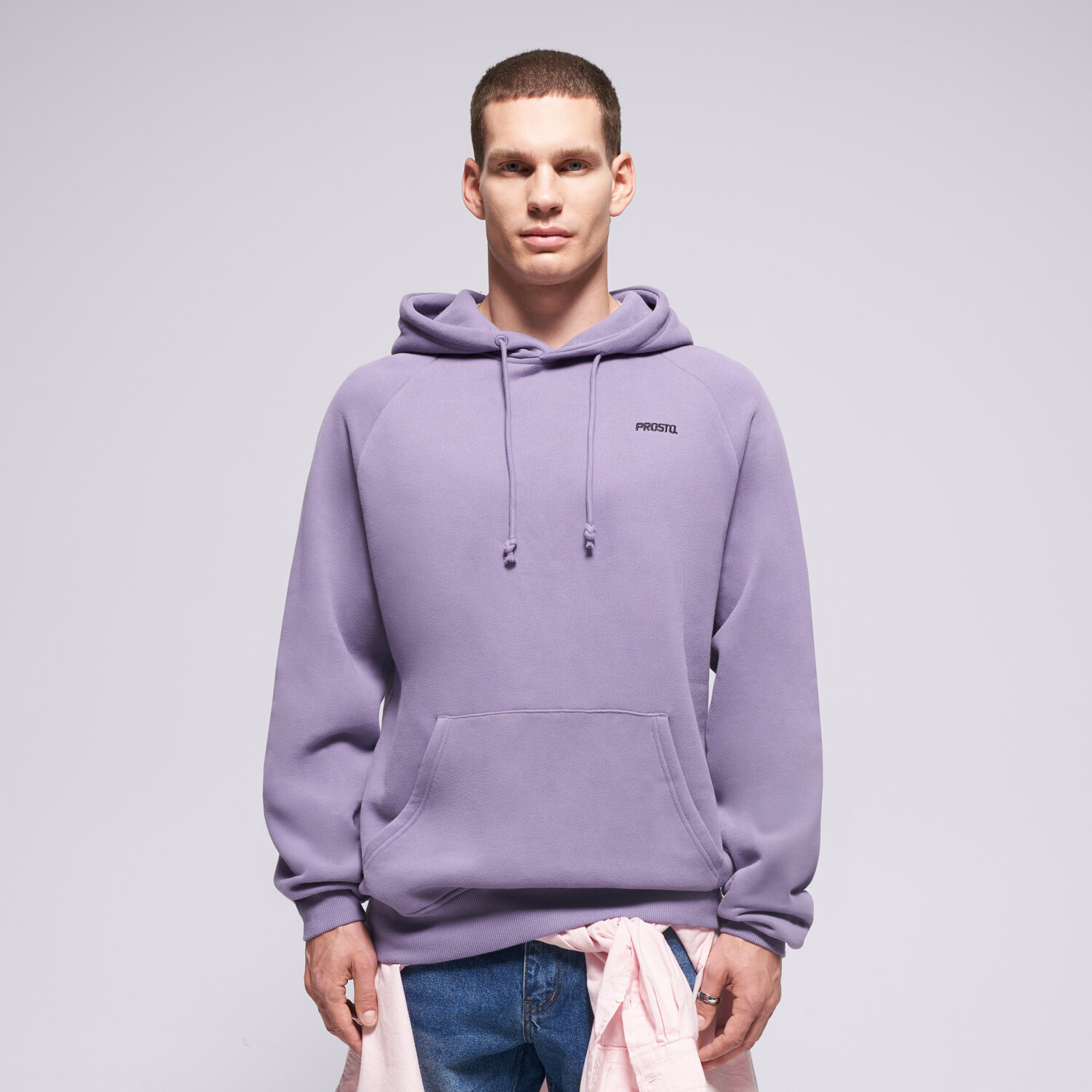 Herren PROSTO HOODIE HOODIE SKIZZLE WASHED LAVENDER KL252MSWE2183 LAWENDOWY