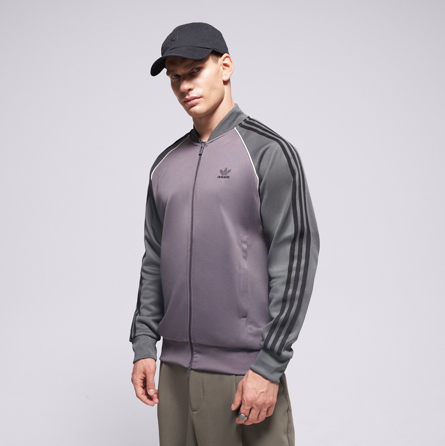 Herren ADIDAS SWEATSHIRT MIT REIßVERSCHLUSS SST TT JY1295 Grau