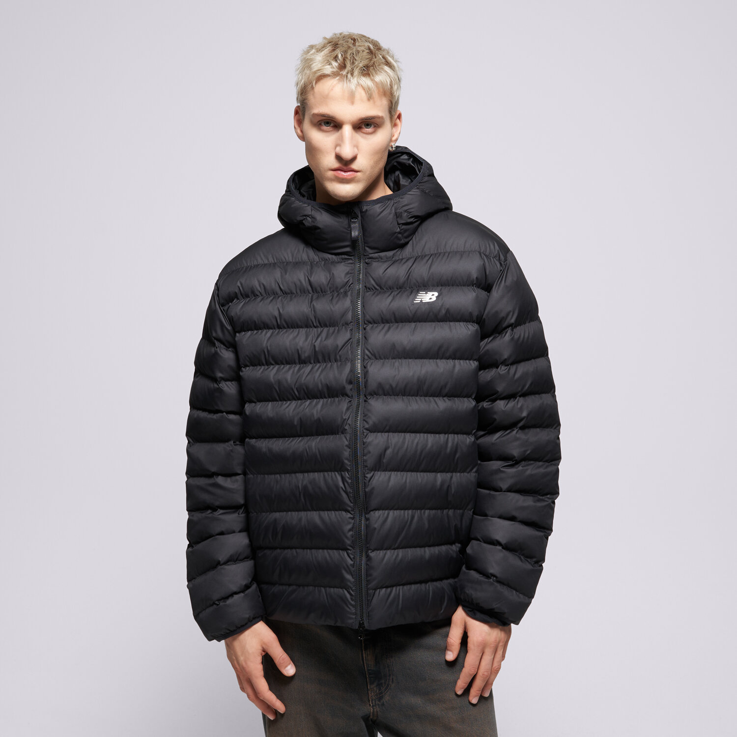 Herren Winterjacke NEW BALANCE JACKE HOODED PUFFER JACKET MO53500BK Schwarz