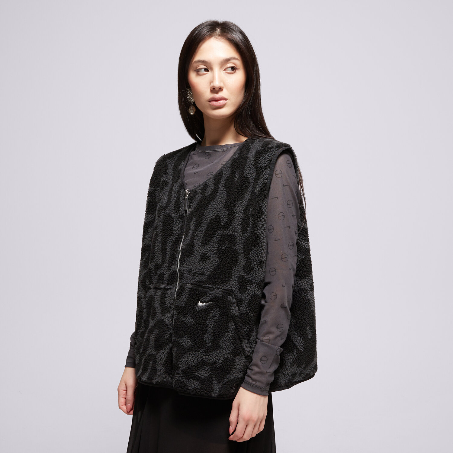 Damen Weste NIKE WESTE W NSW STREET SHERPA VEST HV2073-010 Schwarz