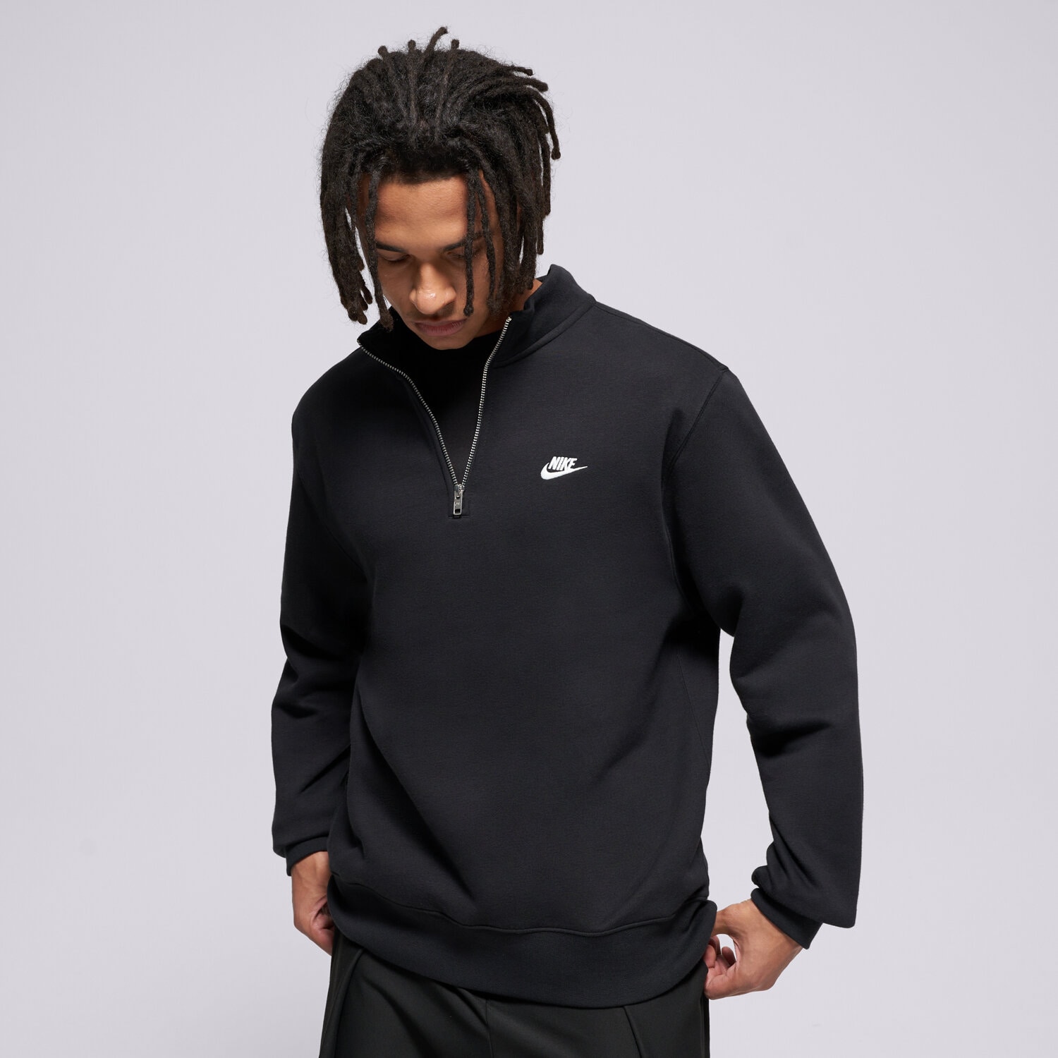 Herren NIKE SWEATSHIRT M NK CLUB BB HZ TOP FN3864-010 Schwarz