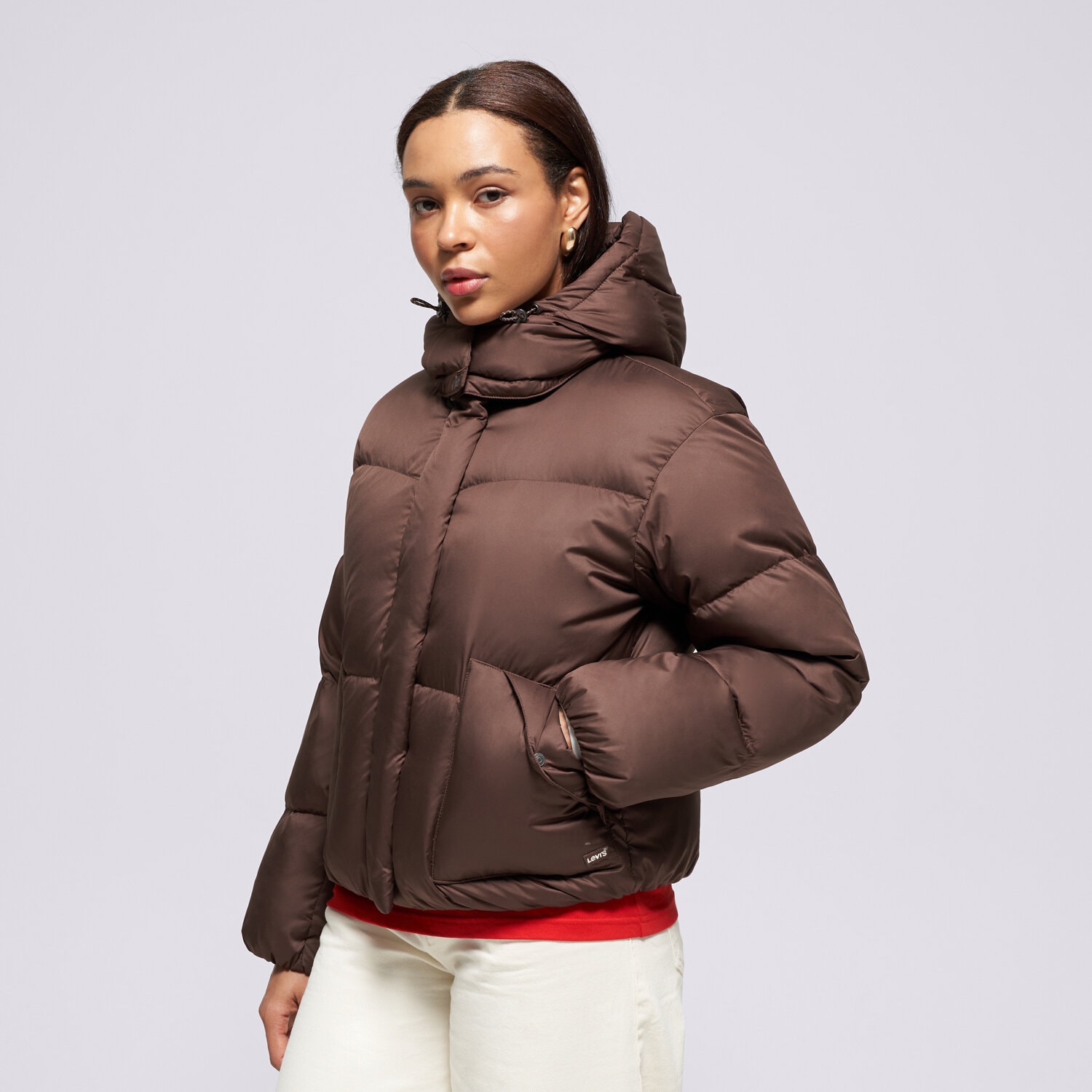 Damen Winterjacke LEVI'S DAUNENJACKE WESTERN BUBBLE SHORTIE BROWNS 003MD-0006 Braun