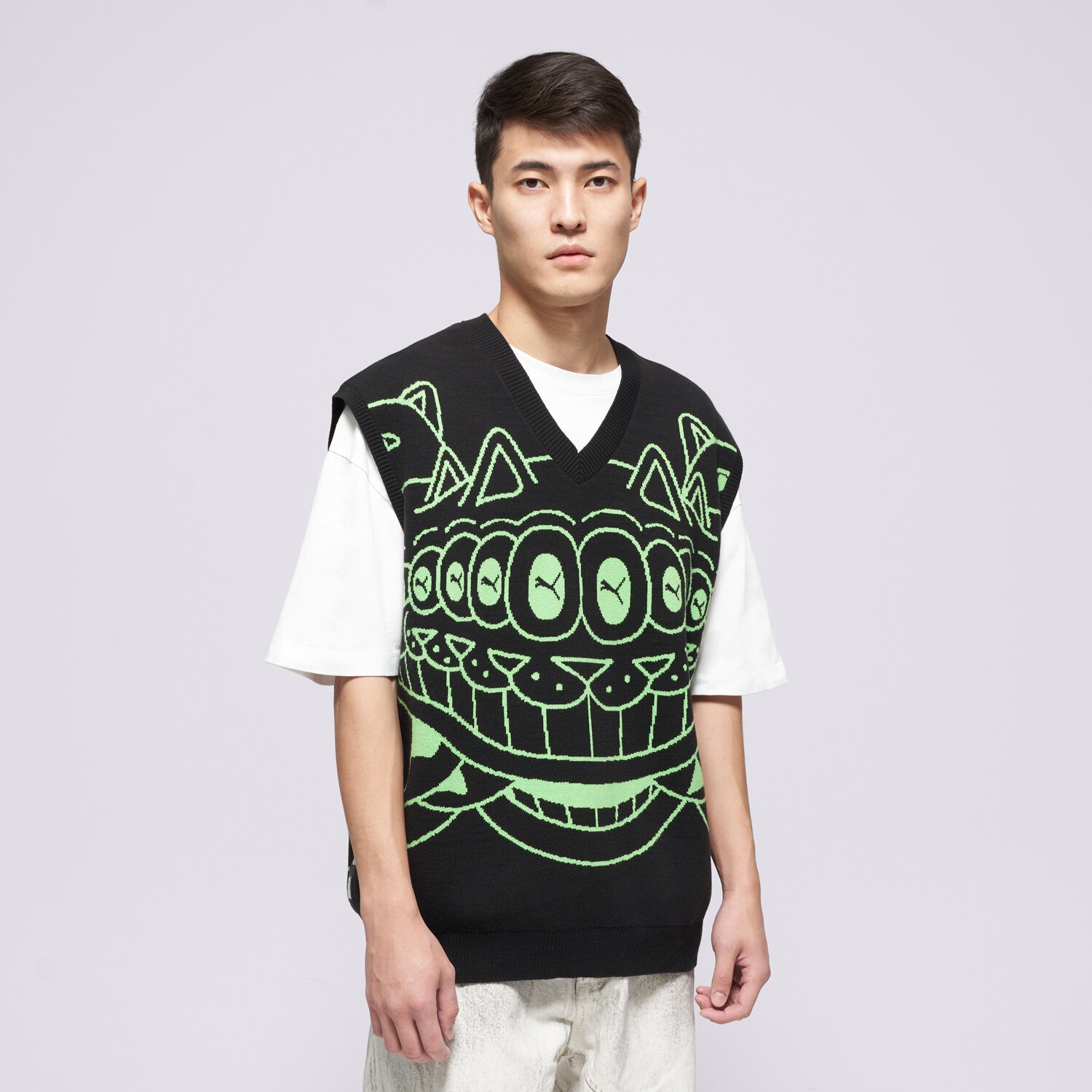 Herren Weste PUMA INNE PUMA X RIPNDIP KNITTED VEST 632415 01 Schwarz