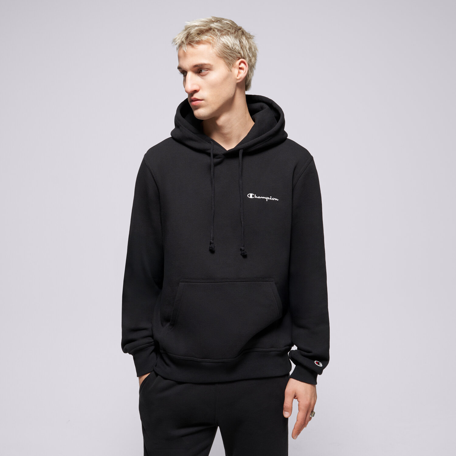 Herren CHAMPION HOODIE HOODED SWEATSHIRT 221790KK001 Schwarz