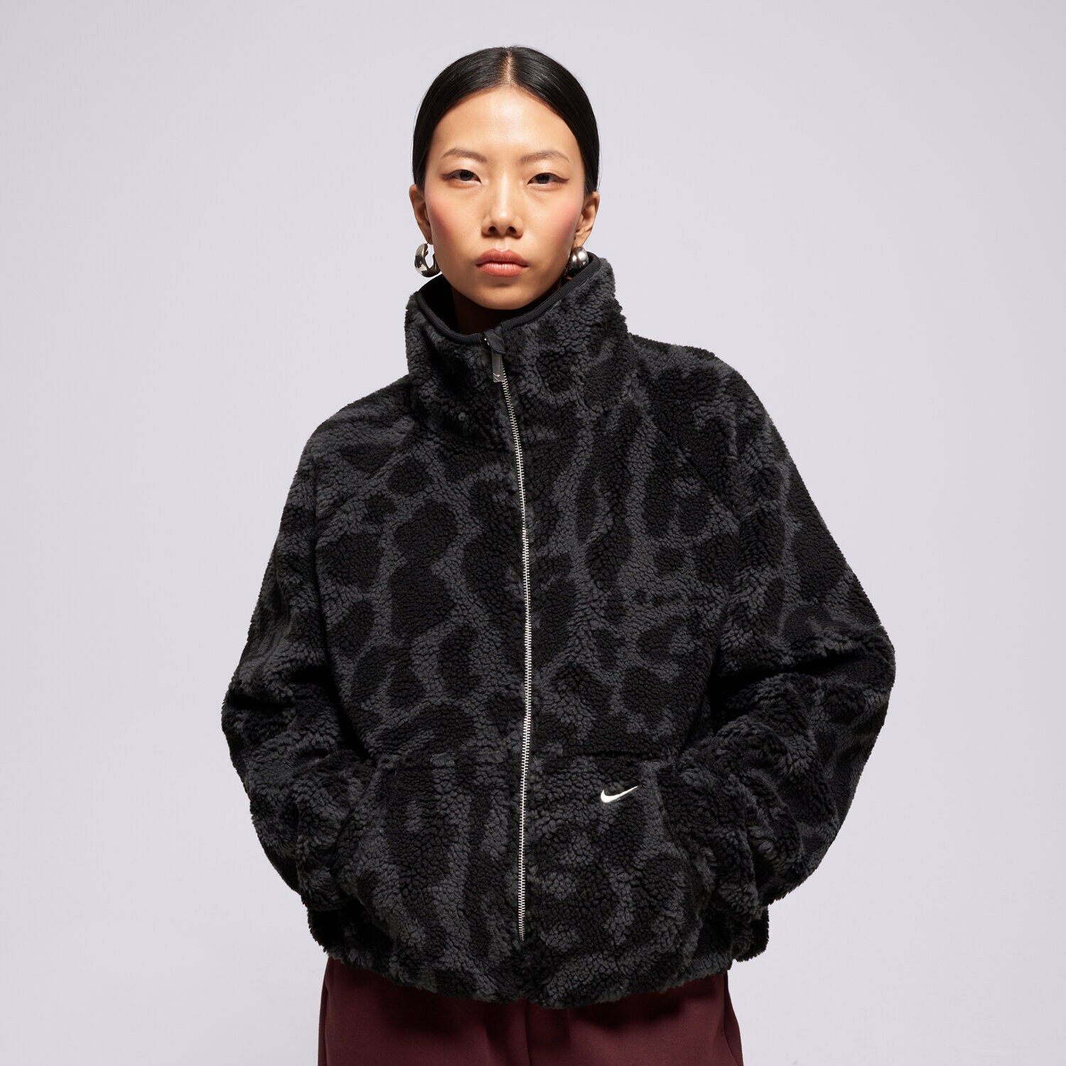 Damen Winterjacke NIKE JACKE W NSW STREET SHERPA JKT HV2070-010 Schwarz