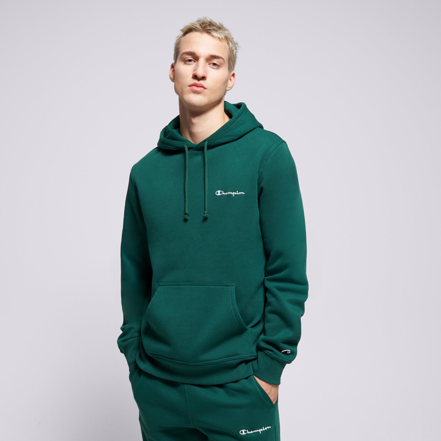 Herren CHAMPION HOODIE HOODED SWEATSHIRT 221790GS584 Grün