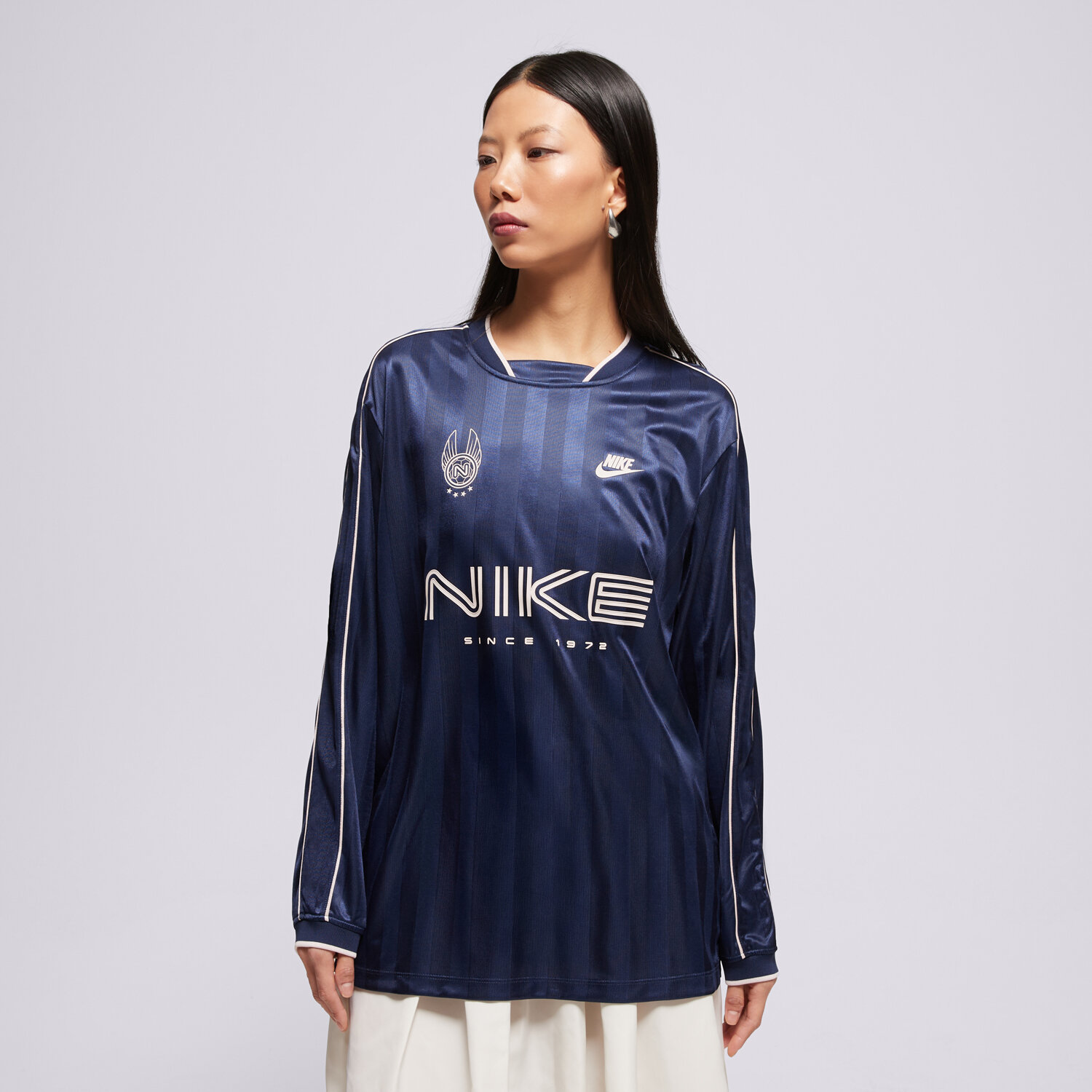 Damen T-Shirt NIKE T-SHIRT W NSW LS JERSEY IM7452-410 Dunkelblau