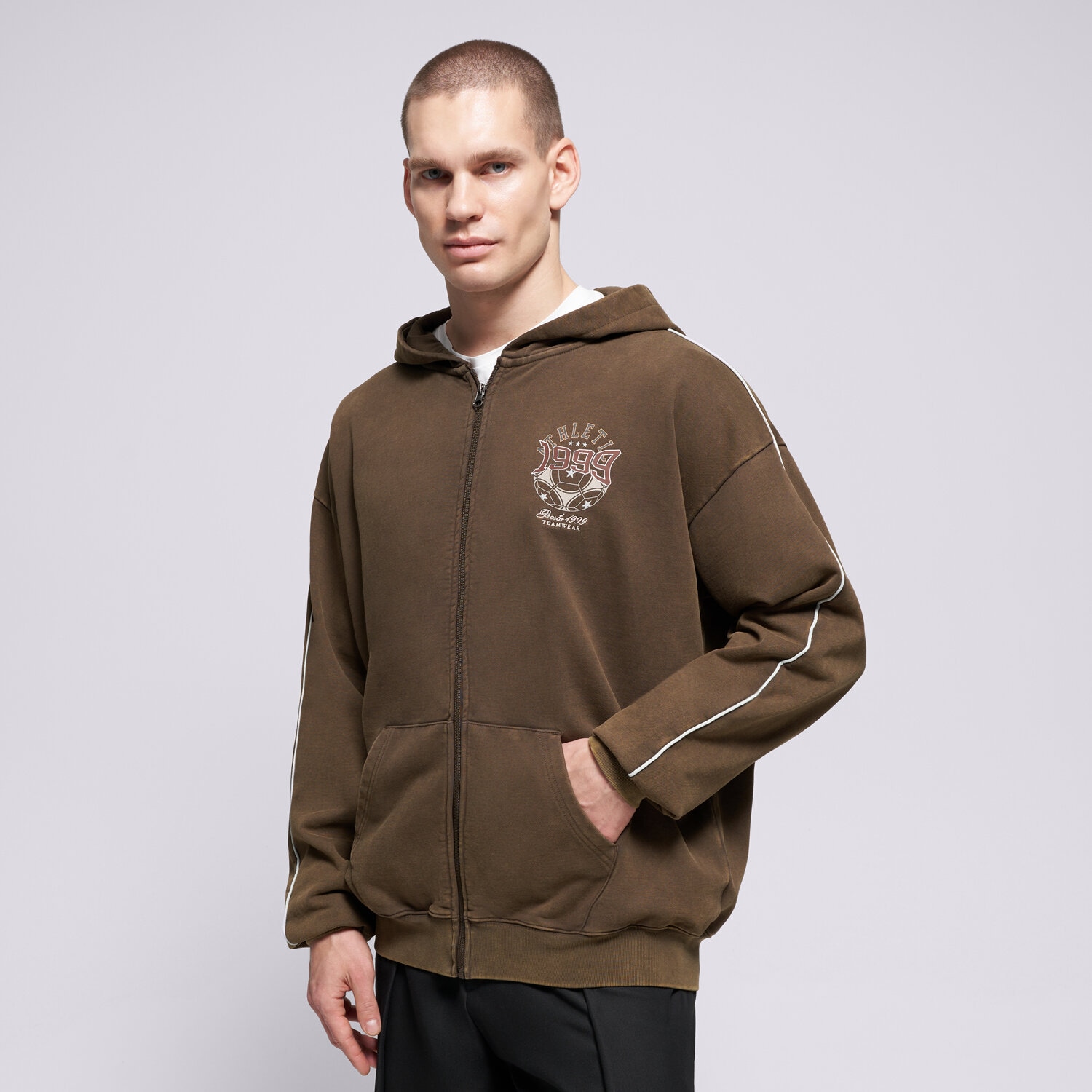 Herren PROSTO SWEATSHIRT MIT REIßVERSCHLUSS   ZIP HOODIE ATHLETIC W KL252MSWE2071 Braun