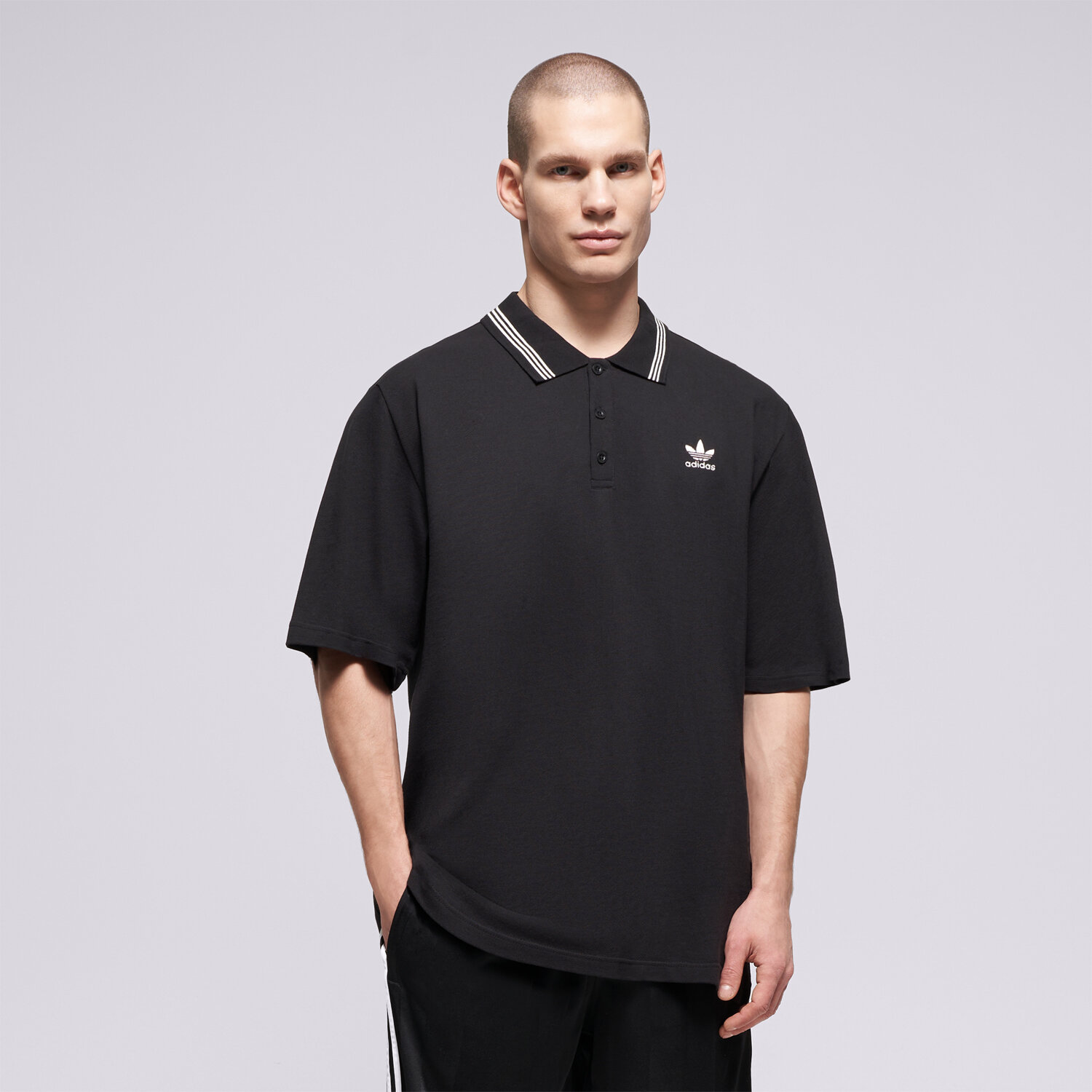 Herren Polo-Shirt ADIDAS POLO LOOSE POLO JW5897 Schwarz