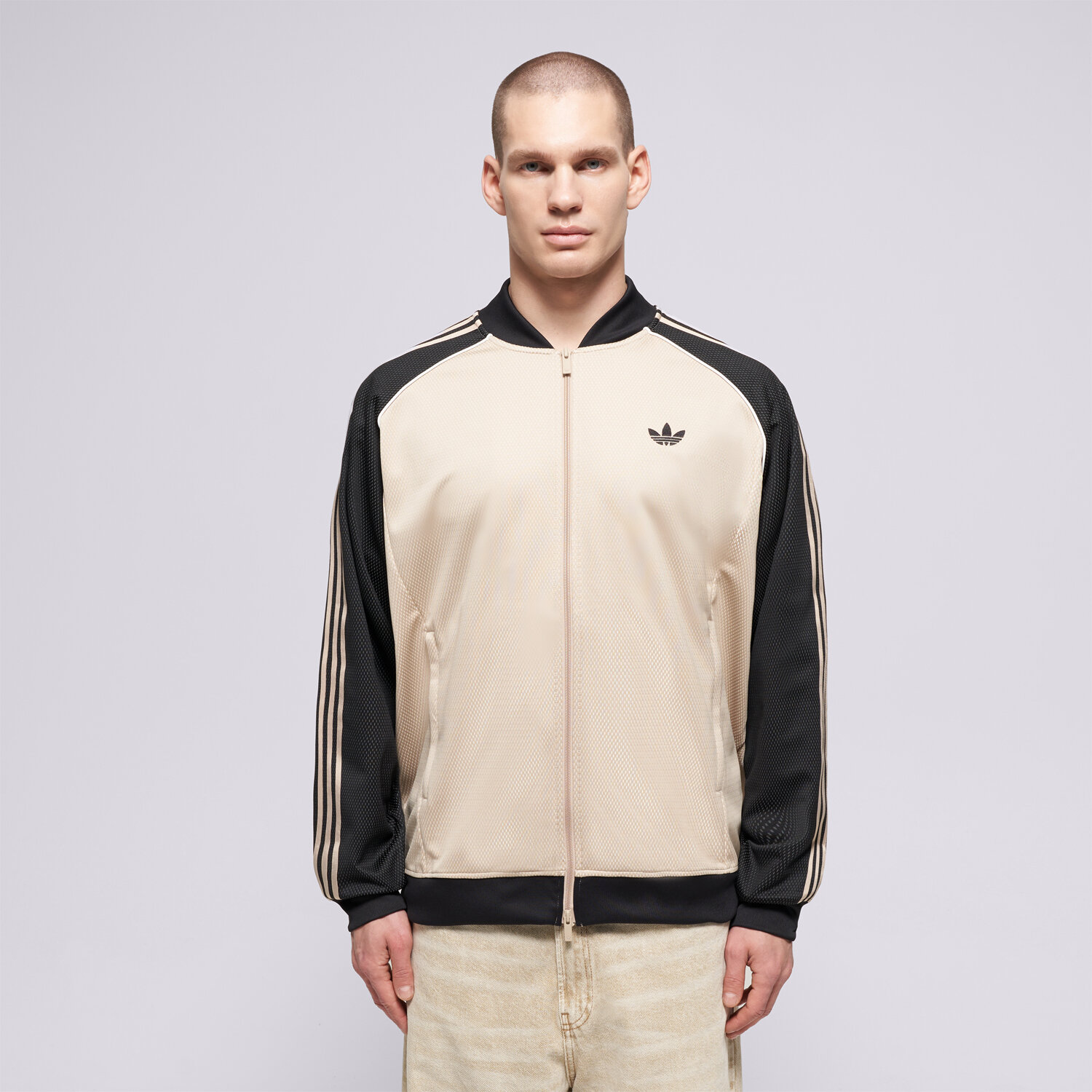 Herren ADIDAS SWEATSHIRT MIT REIßVERSCHLUSS SST TT KE0114 Beige
