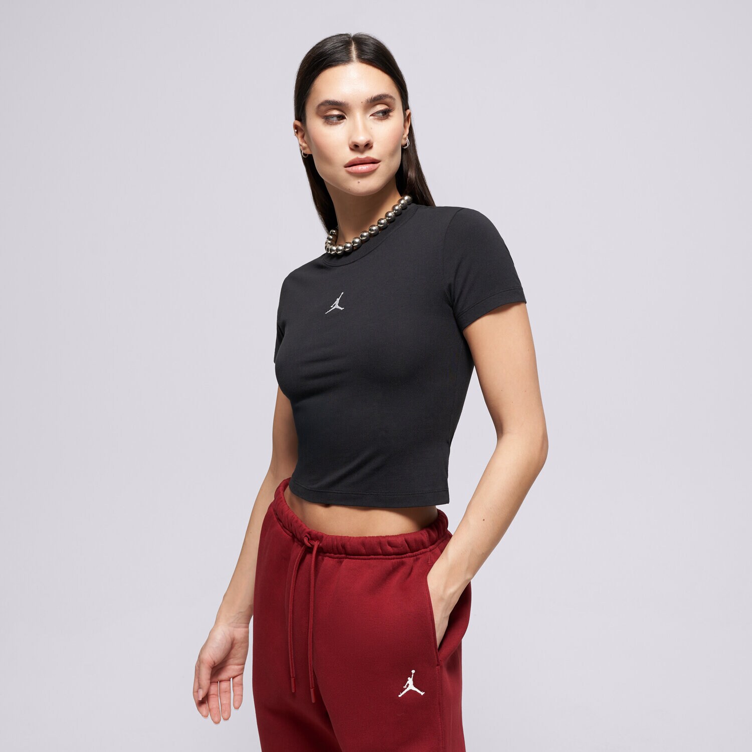 Damen T-Shirt JORDAN T-SHIRT W J BRK ESS SS TMID TEE II9928-010 Schwarz