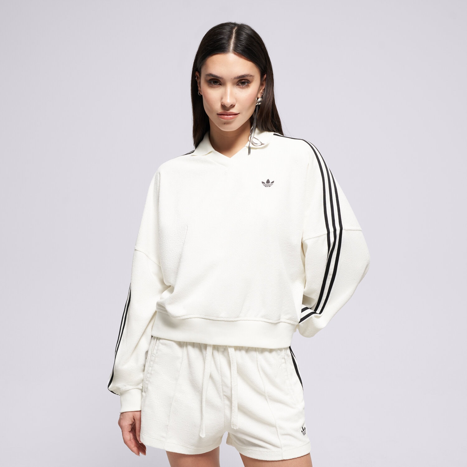 Damen ADIDAS SWEATSHIRT TT V NECK KD1401 creme