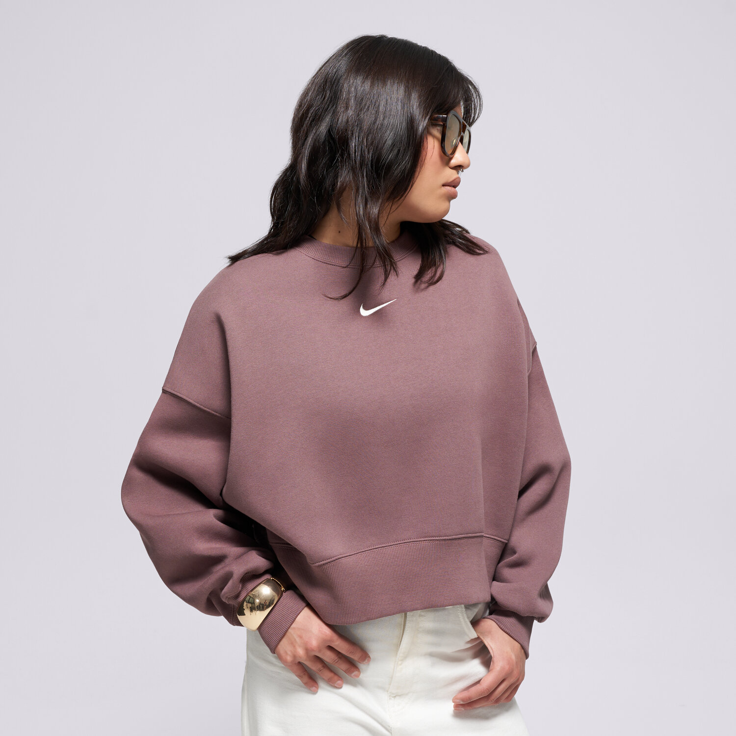 Damen NIKE SWEATSHIRT PHNX FLC OOS CREW W NSW DQ5761-502 Braun