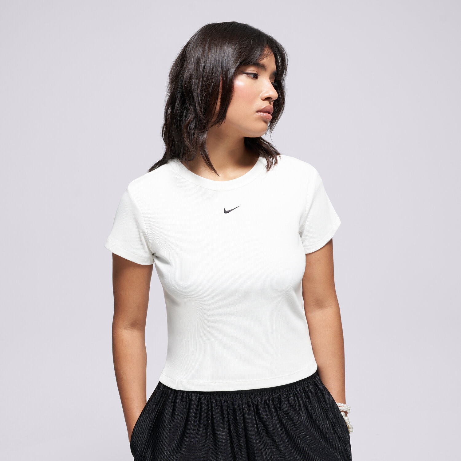 Damen T-Shirt NIKE T-SHIRT W NSW RIB TGHT SS TEE HV4994-100 Weiß