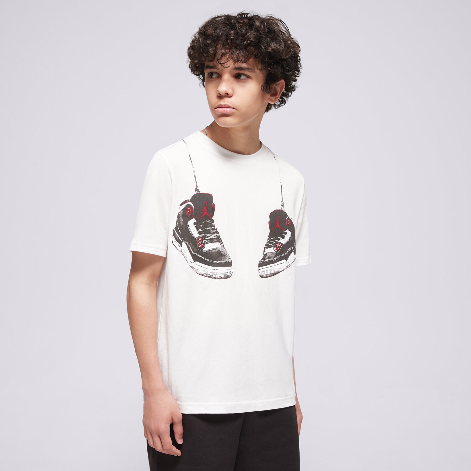 Kinder T-Shirt JORDAN T-SHIRT JDB AJ3 SHOE STRINGS B 95F483-001 Weiß